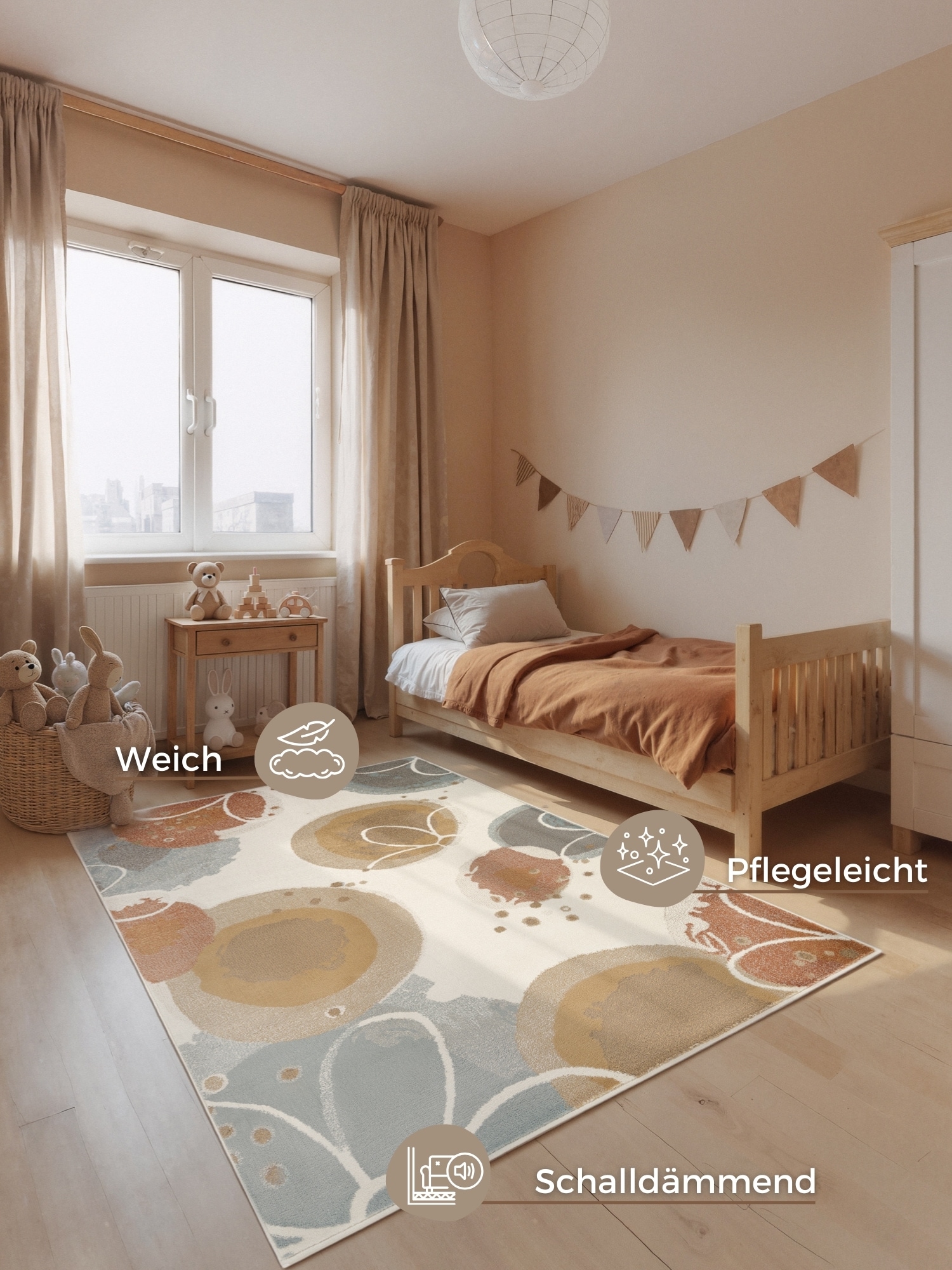HANSE Home Tapis pour enfants »Marigold« Rectangulaire 10 mm Höhe Pflegeleicht, Weich, Kinderzimmer, Spielteppich, Spielunterlage