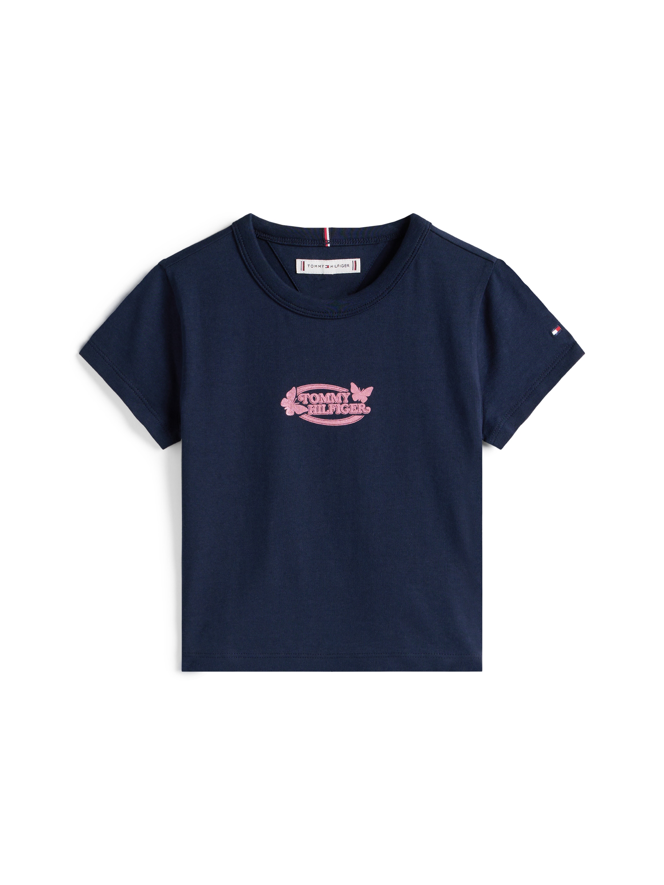 Tommy Hilfiger T-Shirt »BUTTERFLY GRAPHIC TEE SS«, für Kinder bis 16 Jahre, mit glänzendem Druck
