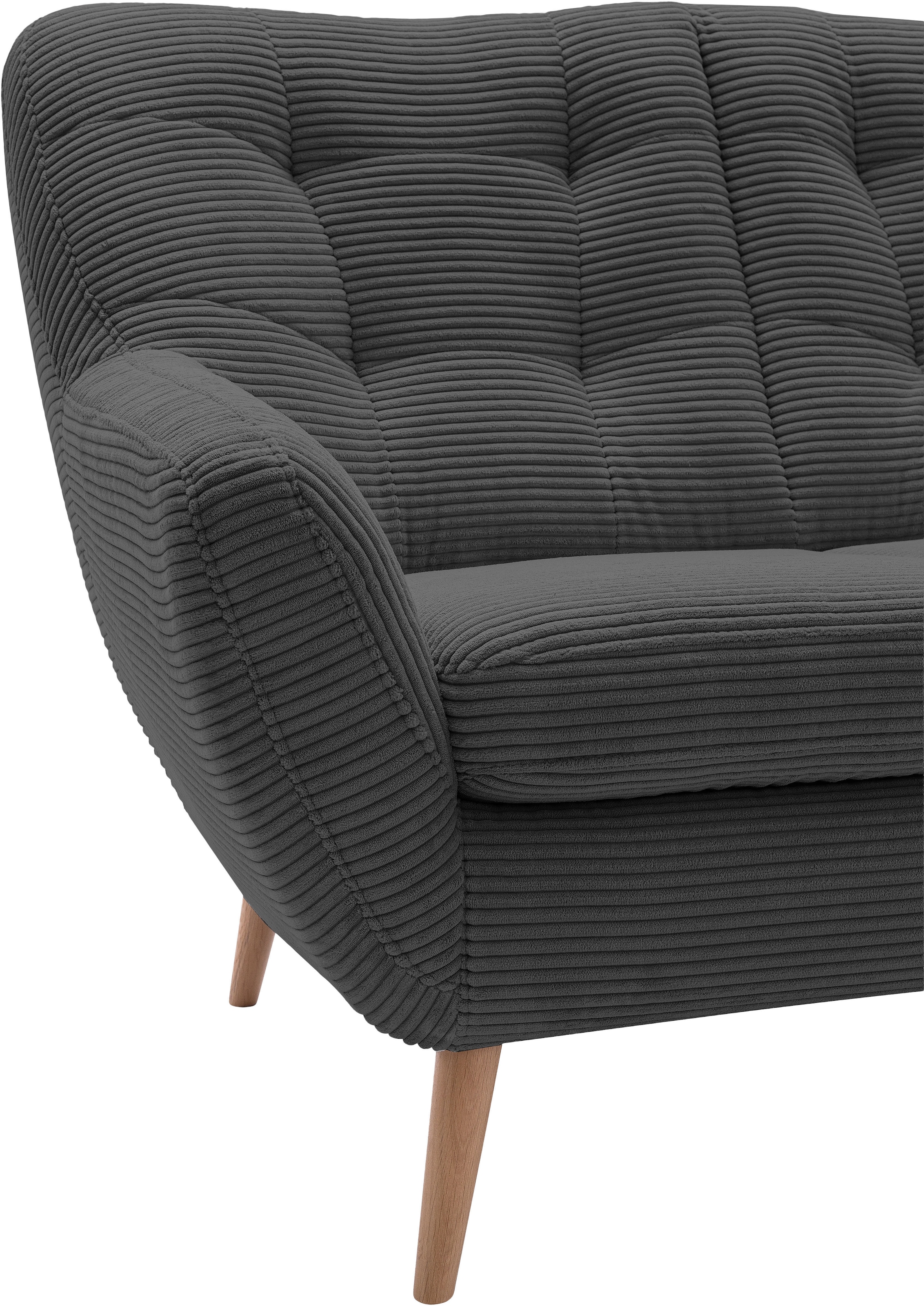 exxpo - sofa fashion 3-places »Scandi, bequem, aufwendige Rückenpolsterung für mehr Sitzkomfort« aktuelle Farben in hochwertigen Bezugsqualitäten, Holzfuss