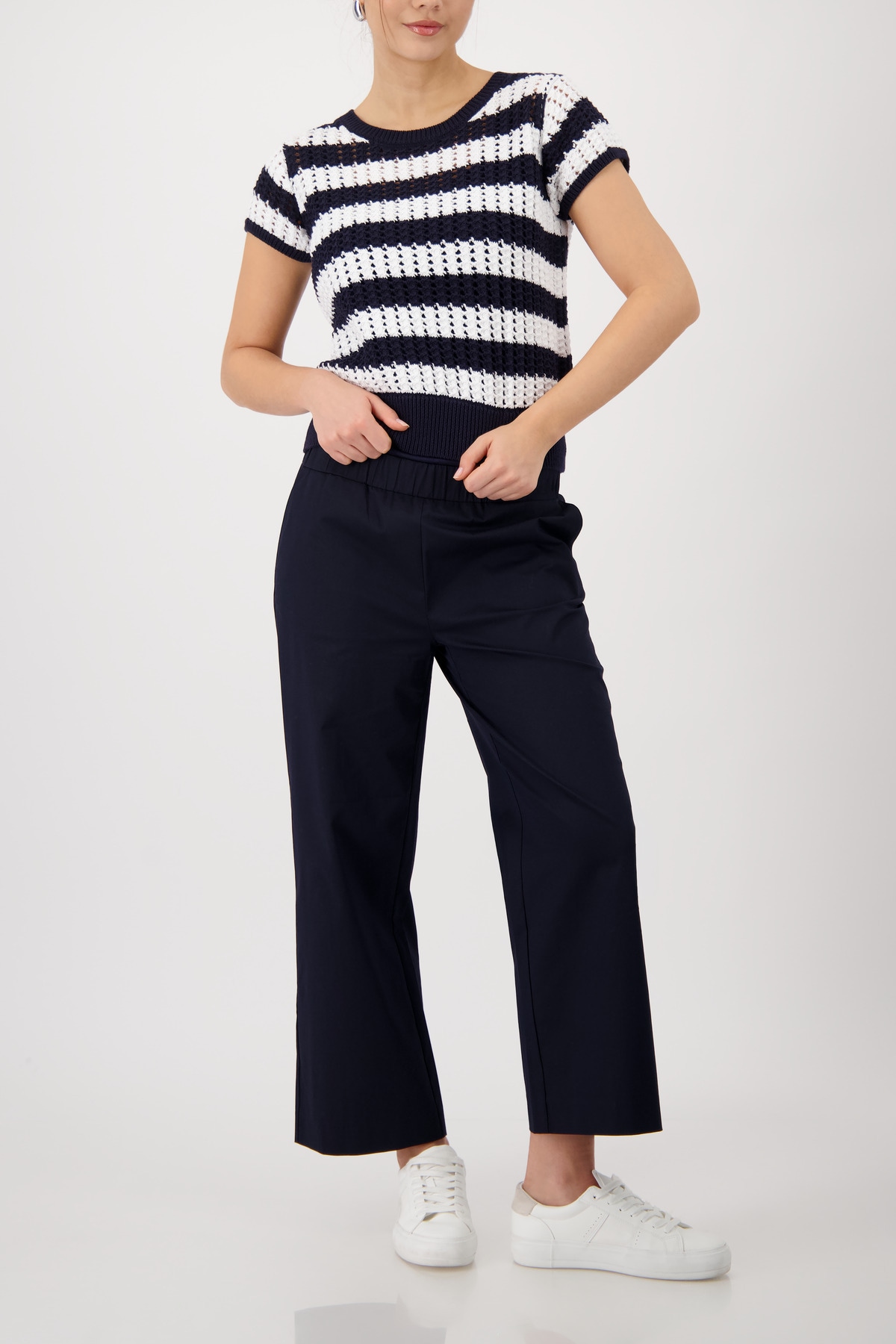 Monari Pull en tricot Regular fit avec motif ajouré
