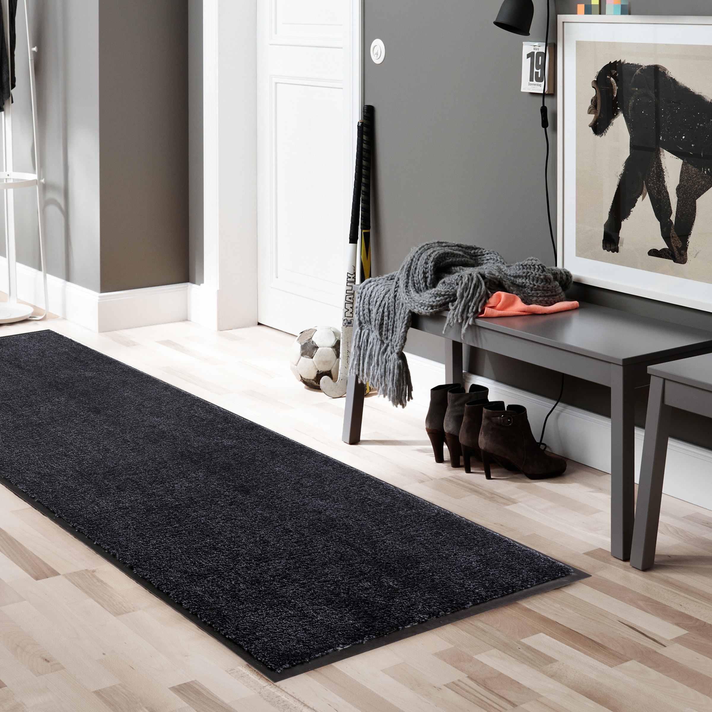SCHÖNER WOHNEN-Kollektion Läufer »Miami Uni« rechteckig 7 mm Höhe Schmutzfangläufer, Schmutzfangteppich, Schmutzmatte, waschbar