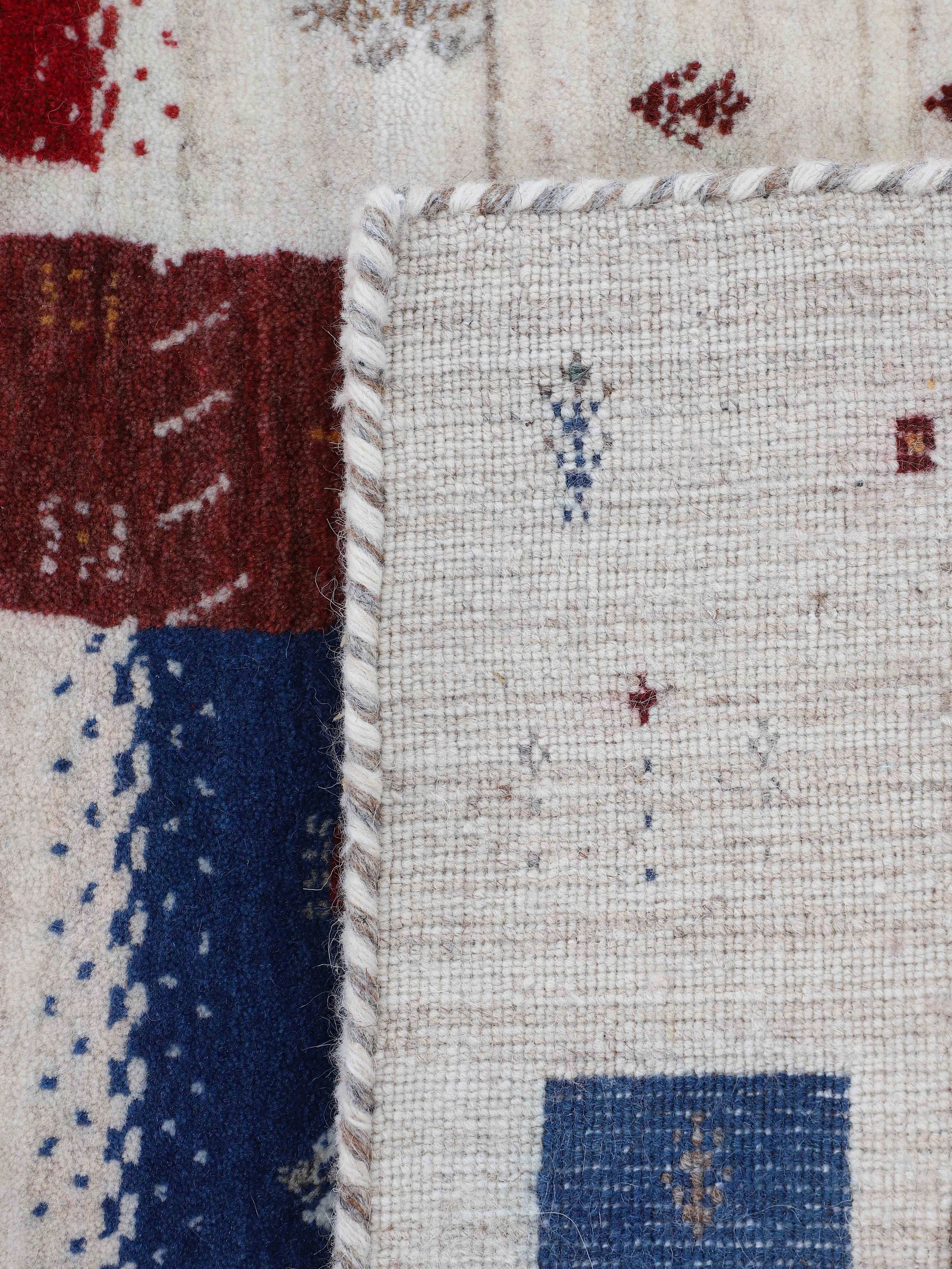 carpetfine Wollteppich »Gabbeh Sofia ,    auch als Läufer« rechteckig 15 mm Höhe reine Wolle, handgearbeitet, weicher natürlicher Flor, Wohnzimmer