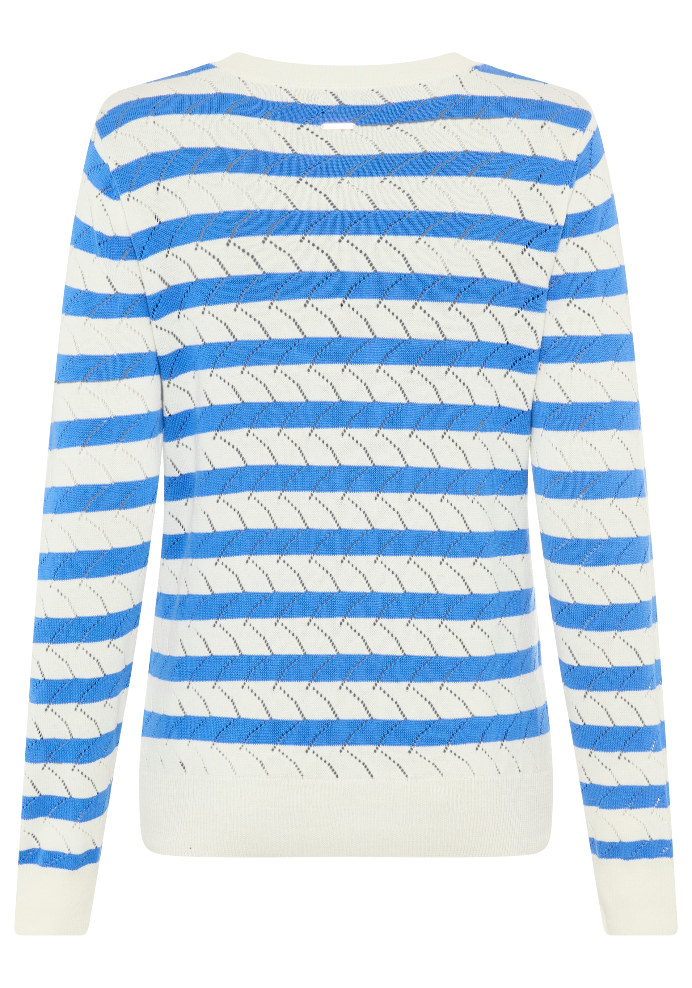 Laura Scott Pull ajouré leichter Übergangspullover mit moderner Struktur und Streifen