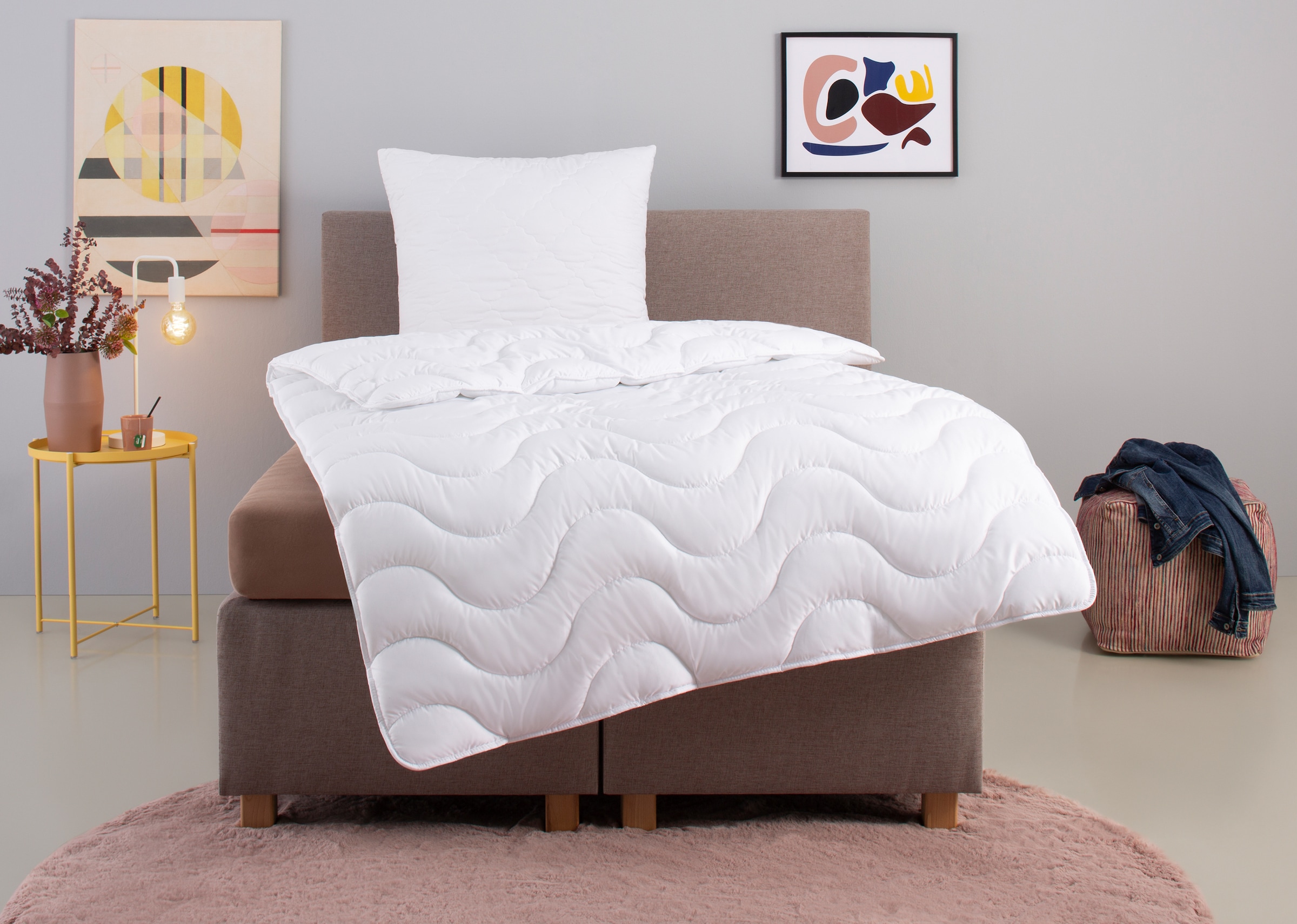 GOODproduct Microfaserbettdecke + Microfaserkissen »Mailo, Bettdecke 135x200 cm, 155x220 cm« 2-tlg., Set mit Kissen 80x80 cm, Sommer, Winter