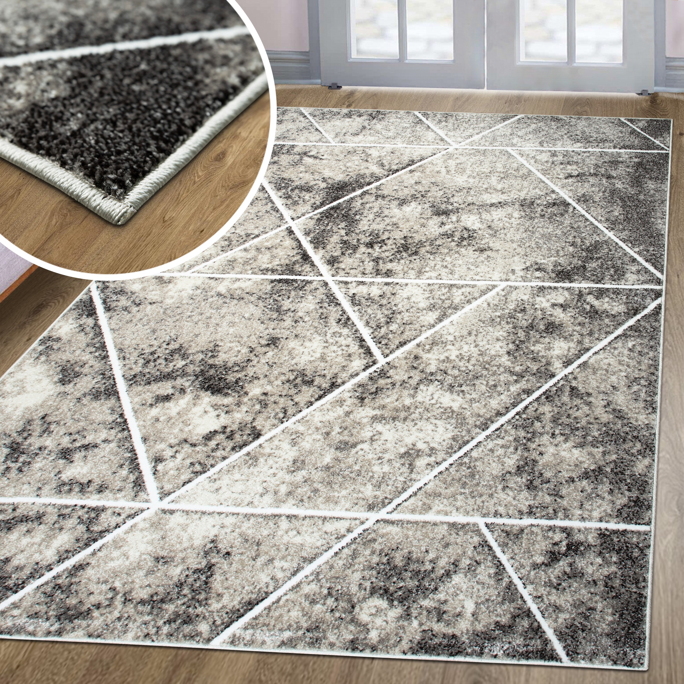 my home Teppich »Kimly, geometrisches Design in 3D-Optik« rechteckig 9 mm Höhe mit besonders weichem Flor, Kurzflor, modernes Design