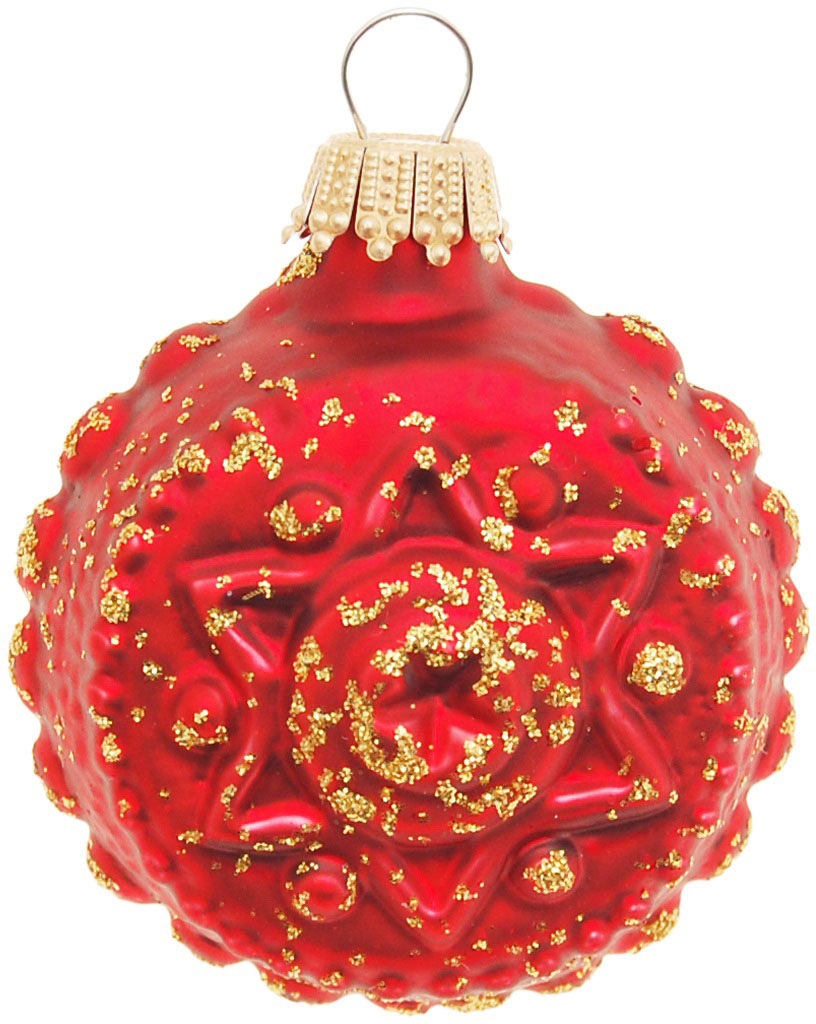Krebs Glas Lauscha Décorations pour l'arbre de Noël »Glaskugelformen, Breite ca. 5 cm« décoration de Noël rouge, boules de Noël en verre, boule de sapin