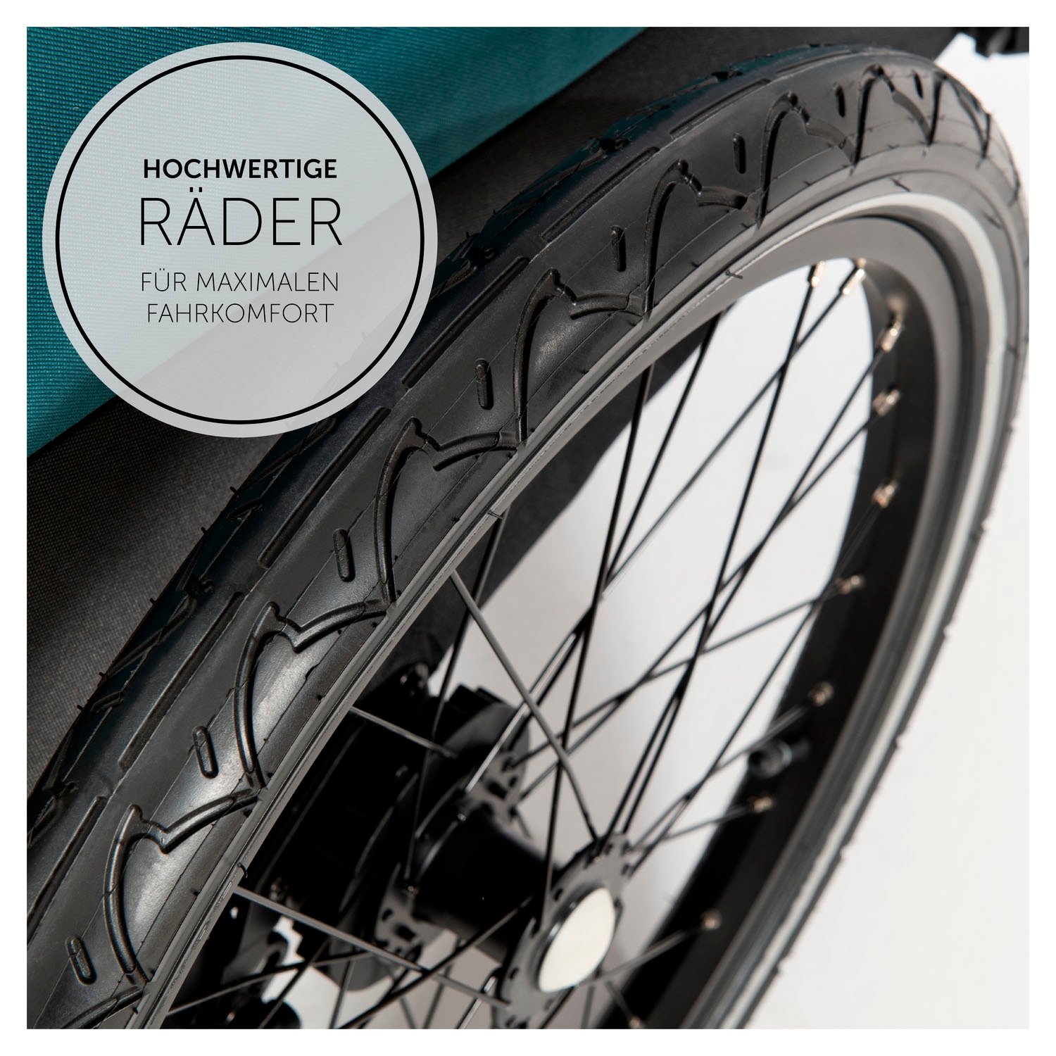 Hauck Fahrradkinderanhänger »Dryk Duo, Ocean Green« für 2 Kinder; inkl. Buggy-Rad