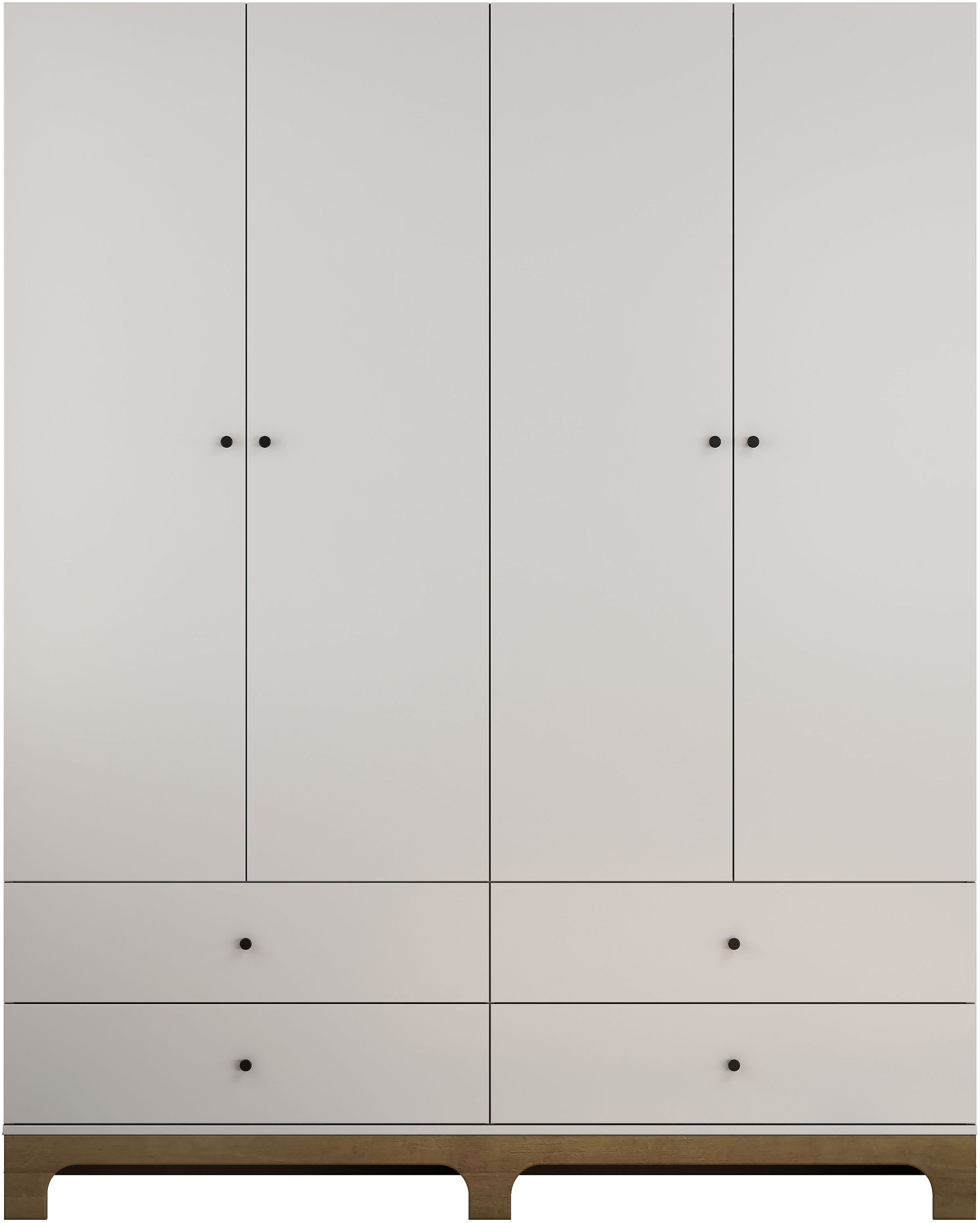 GOODproduct Kleiderschrank »Oslo Schlafzimmerschrank Garderobe weiss Landhaus« Schlafzimmerschrank mit 4 Türen und 4 Schubladen, Breite 160cm