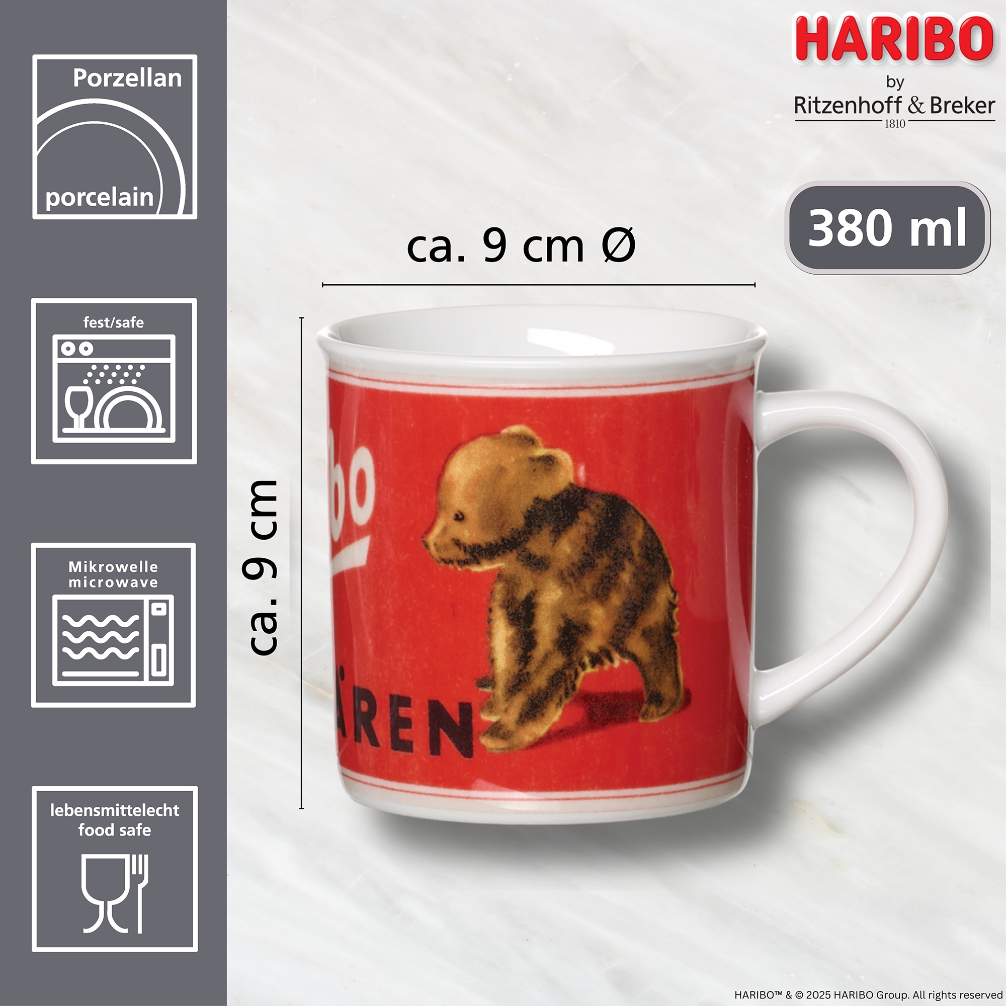 Ritzenhoff & Breker Becher »HARIBO Retro, Teddybären, 380 ml« spülmaschinenfest