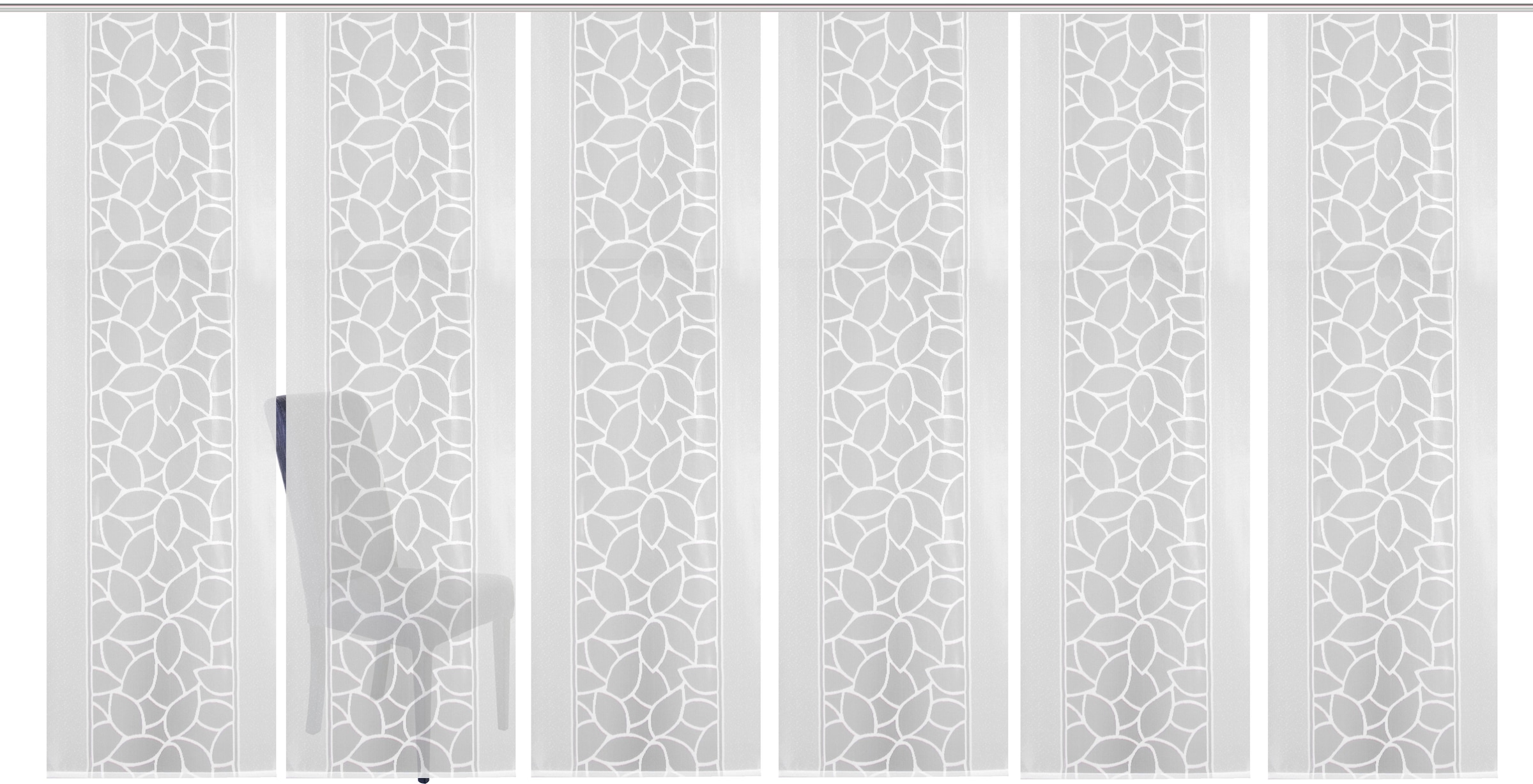 HOME WOHNIDEEN Schiebegardine »JENNA« Klettschiene 6 Stk. tlg. Schiebevorhang Jacquard Set