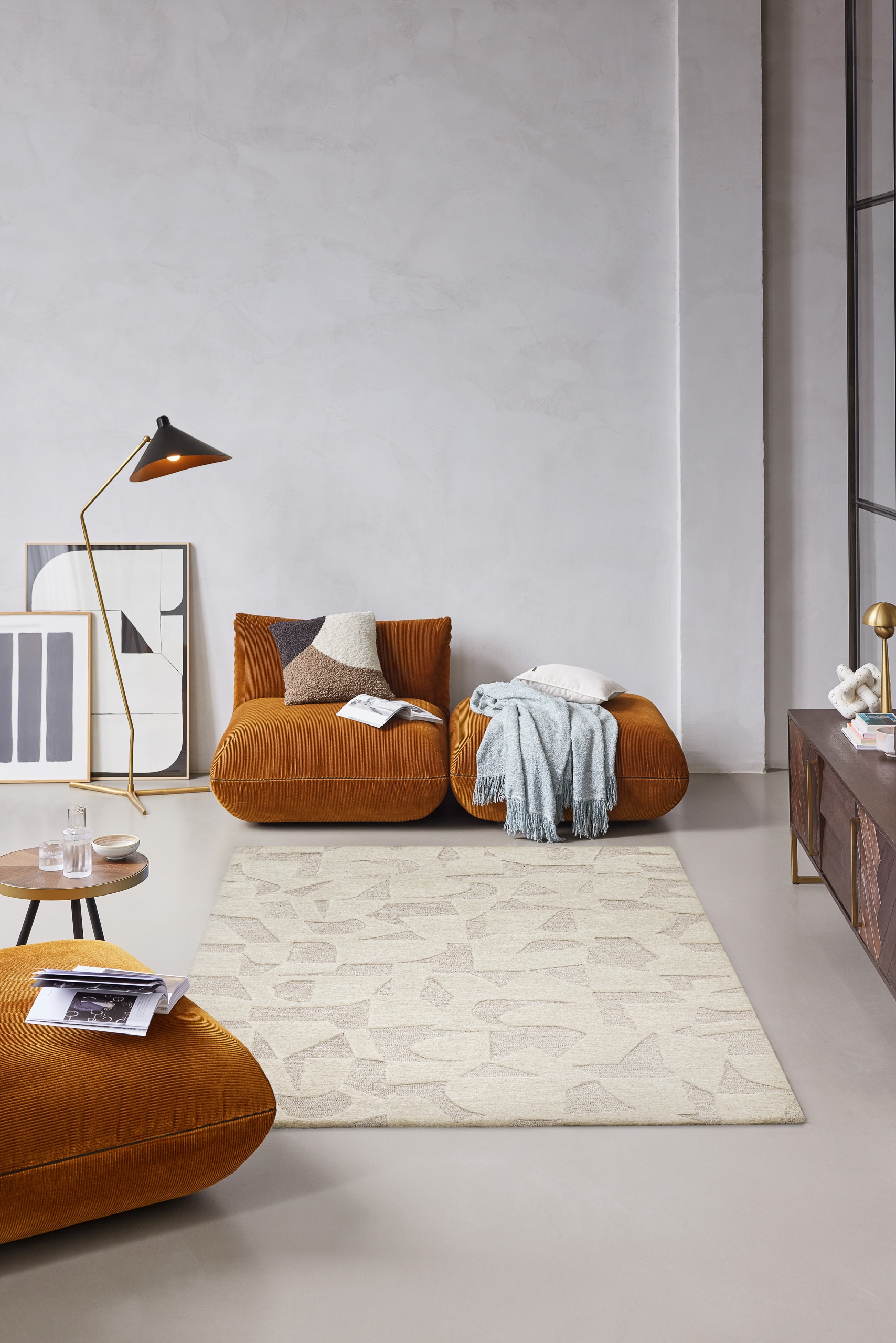 Wecon home Teppich »Ocean State« rechteckig 10 mm Höhe handgefertigt, gemustert, pflegeleicht, Wolle, Wohnzimmer, Esszimmer