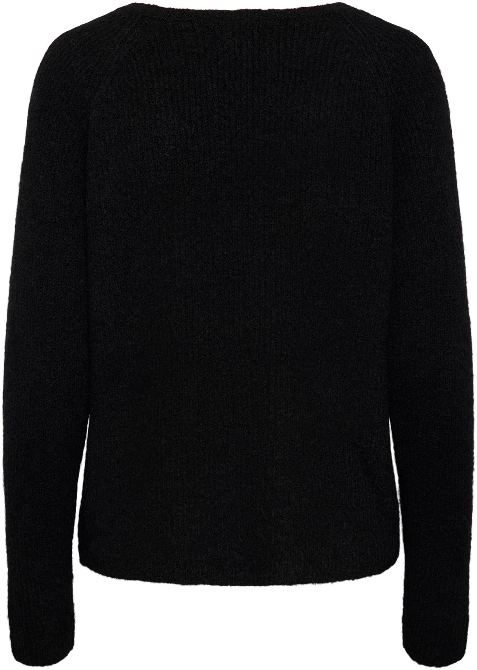 pieces Pull col V »PCELLEN LS V-NECK KNIT NOOS BC« mit Wolle