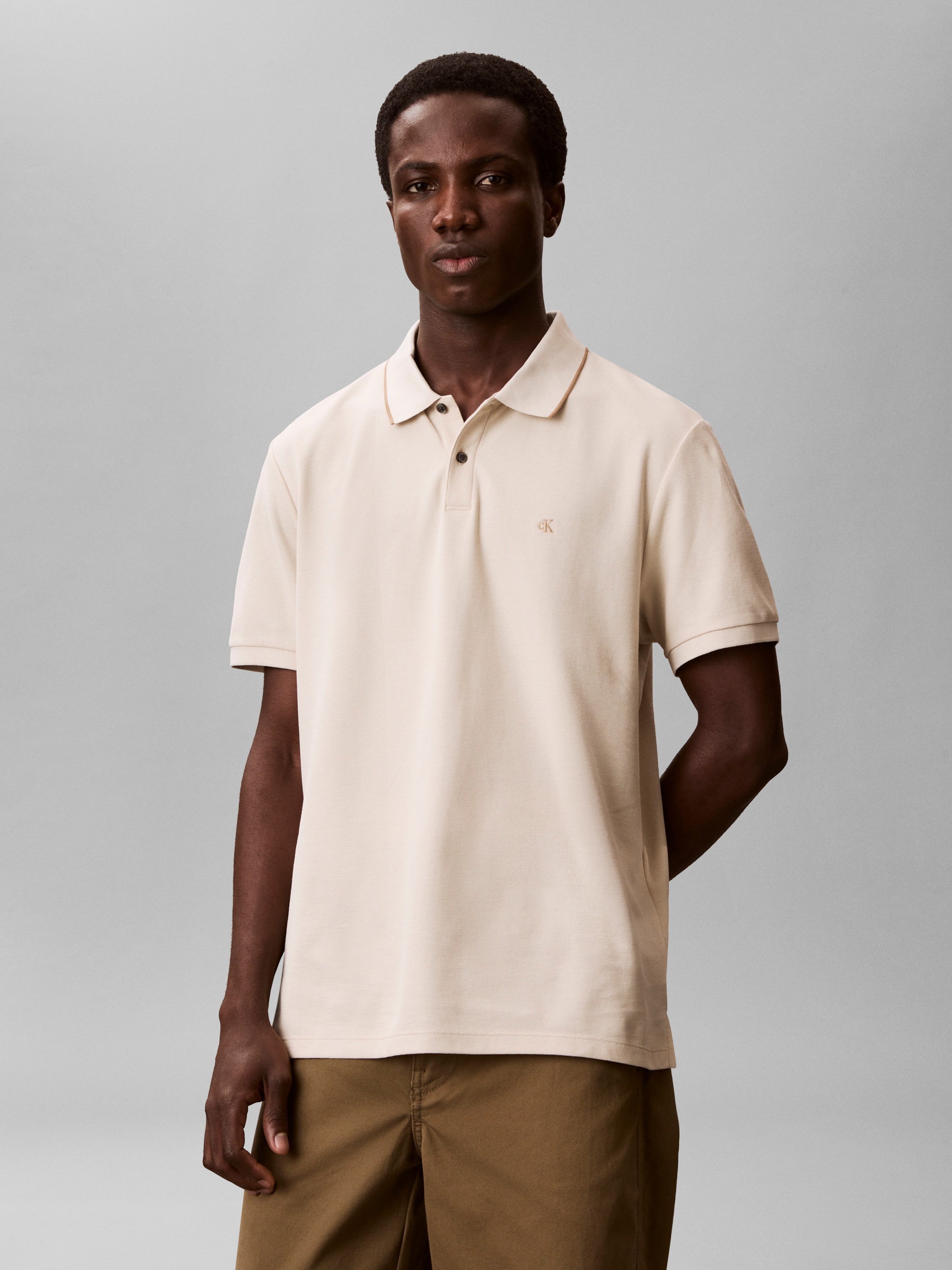 Calvin Klein Poloshirt »SS RFND PQ TPPD CLSS« Mit Rundhalsausschnitt