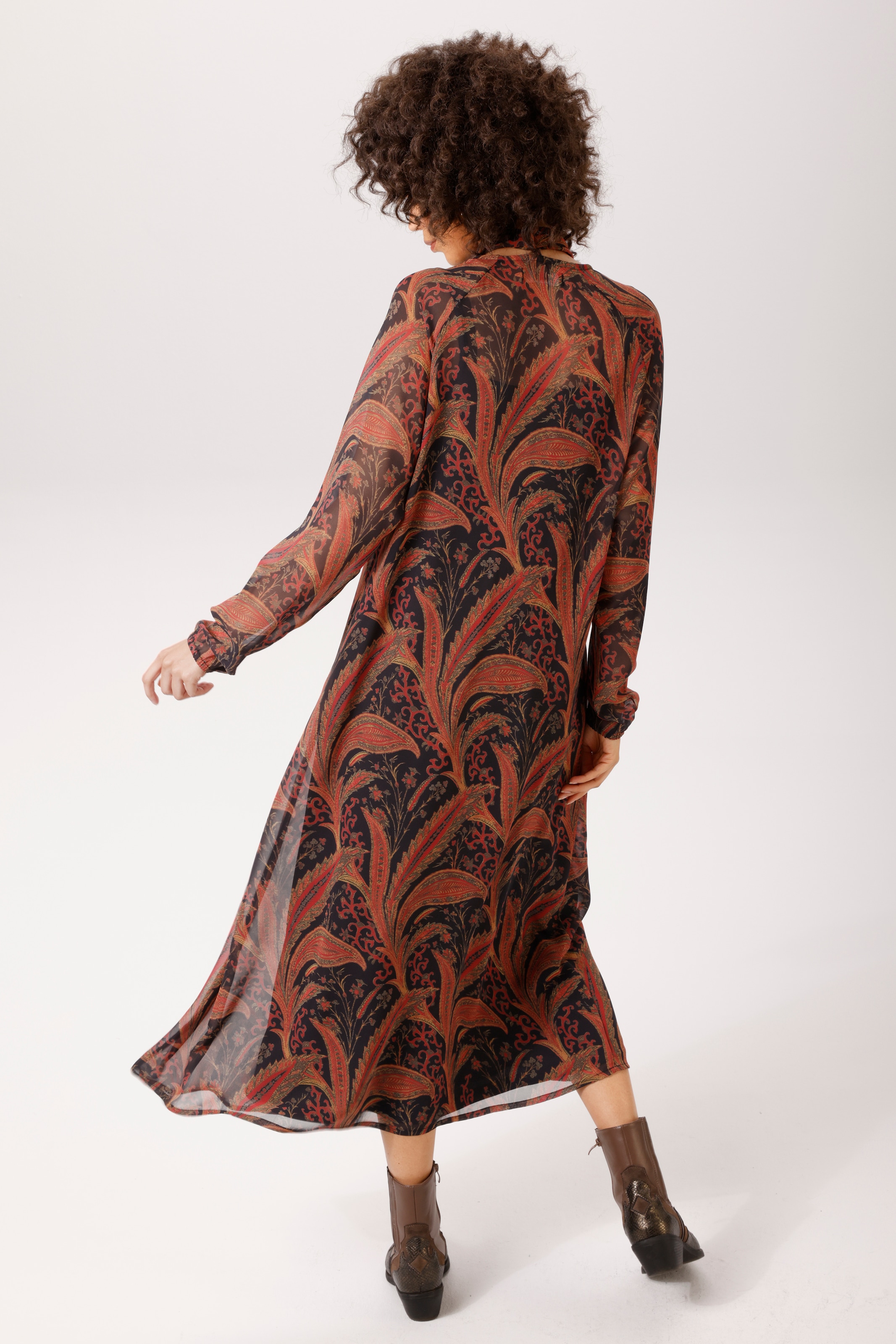Aniston CASUAL Blusenkleid mit grossflächigen, fantasievollen Blättern bedruckt - NEUE KOLLEKTION