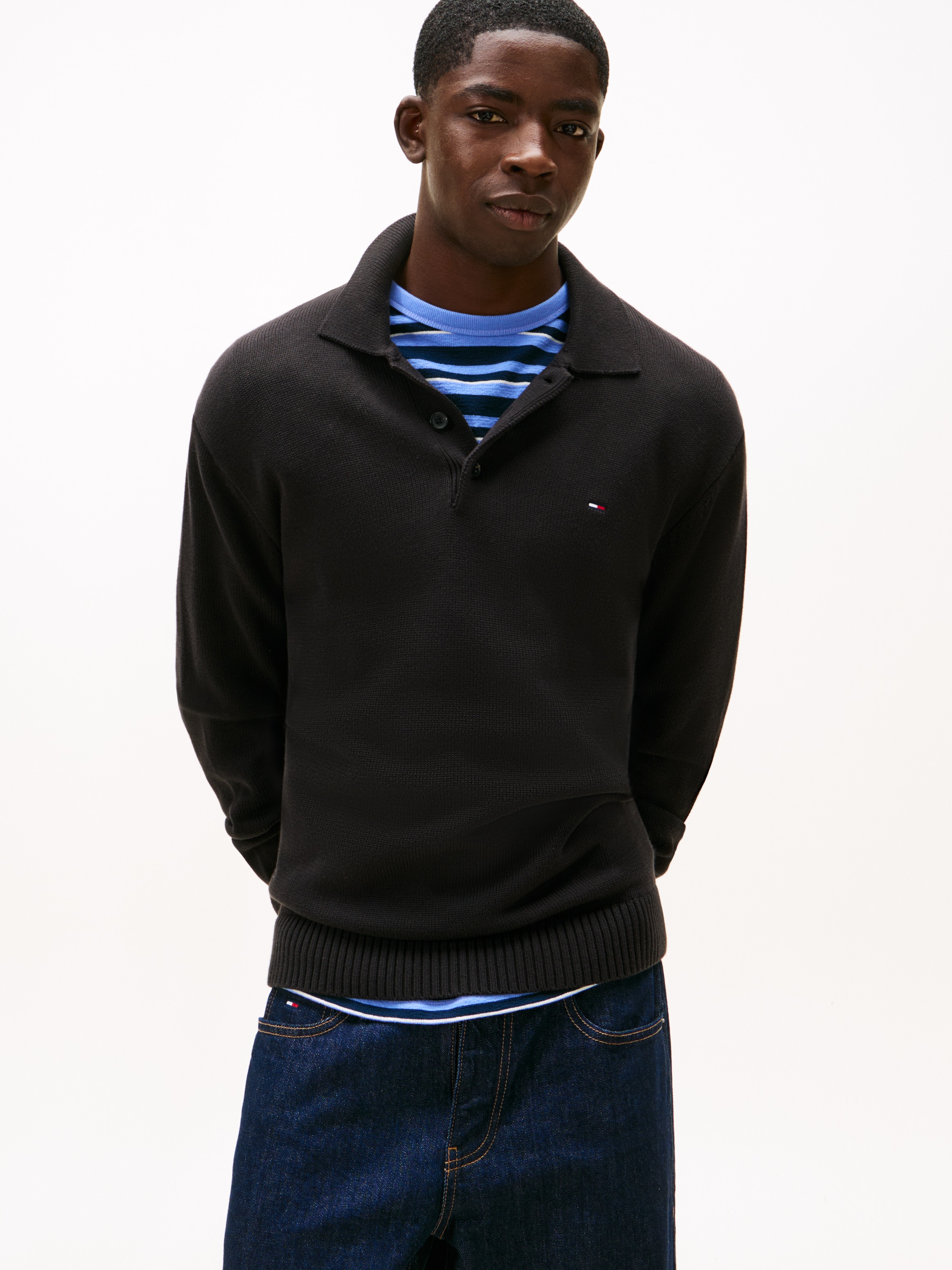 Tommy Jeans Pull à col polo »TJM ESSENTIAL POLO« slim fit, Feinstrick
