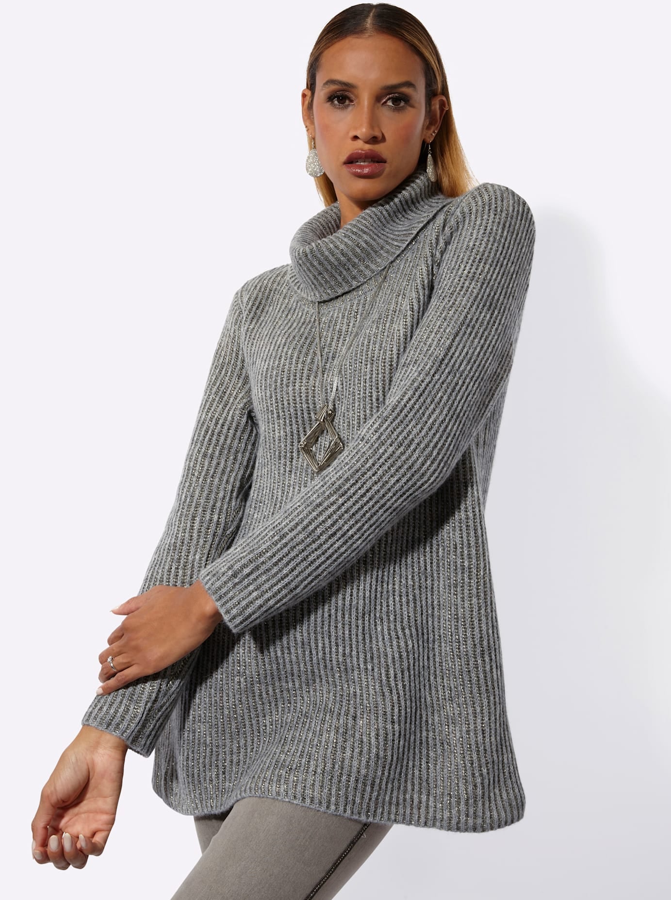 creation L Pull à col roulé »Woll-Alpaka-Mix-Pullover«