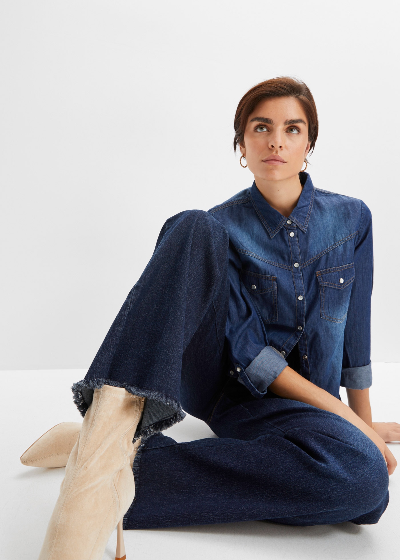 bonprix Weite Jeans »Wide-Leg-Jeans, High Waist«, Wide-Leg-Jeans, High Waist
