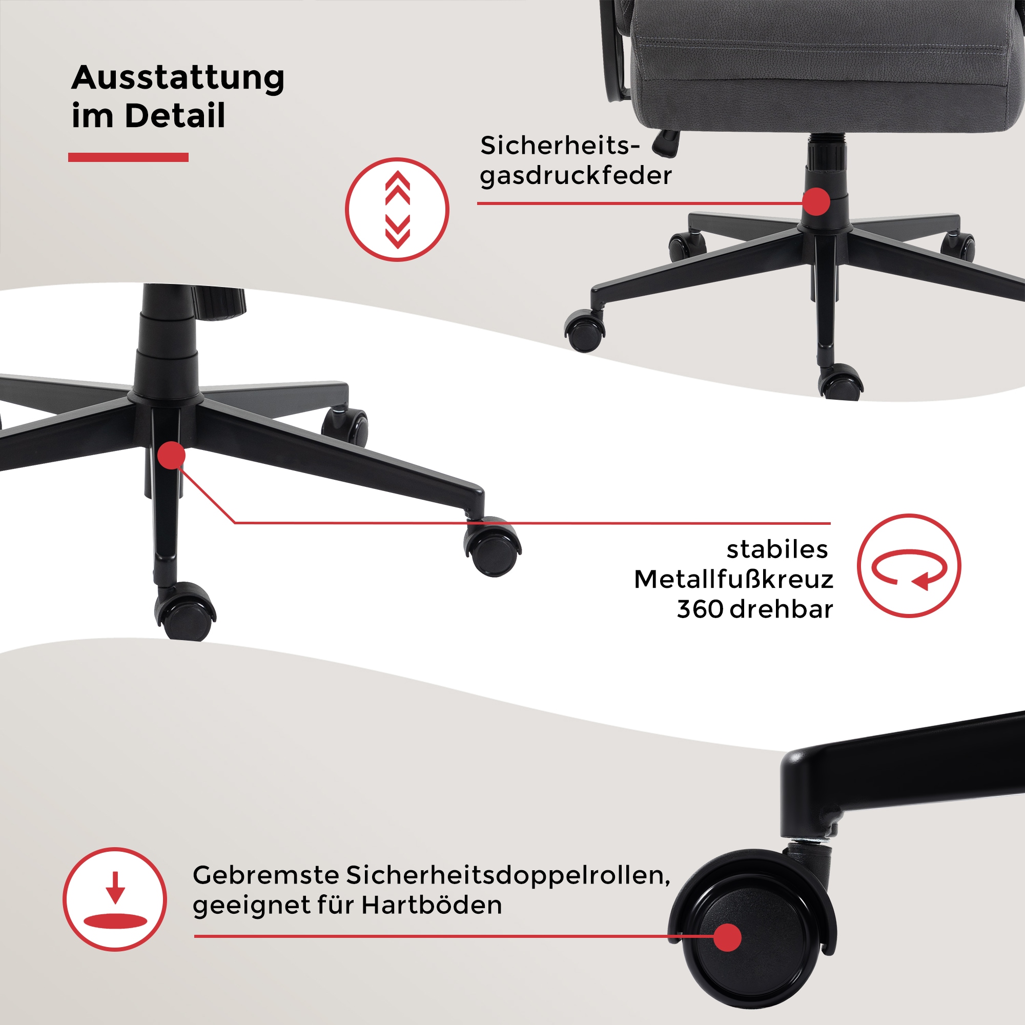Duo Collection Fauteuil de direction »Tiago XXL« () charge maximale jusqu’à 150 kg, ressorts ensachés dans l’assise