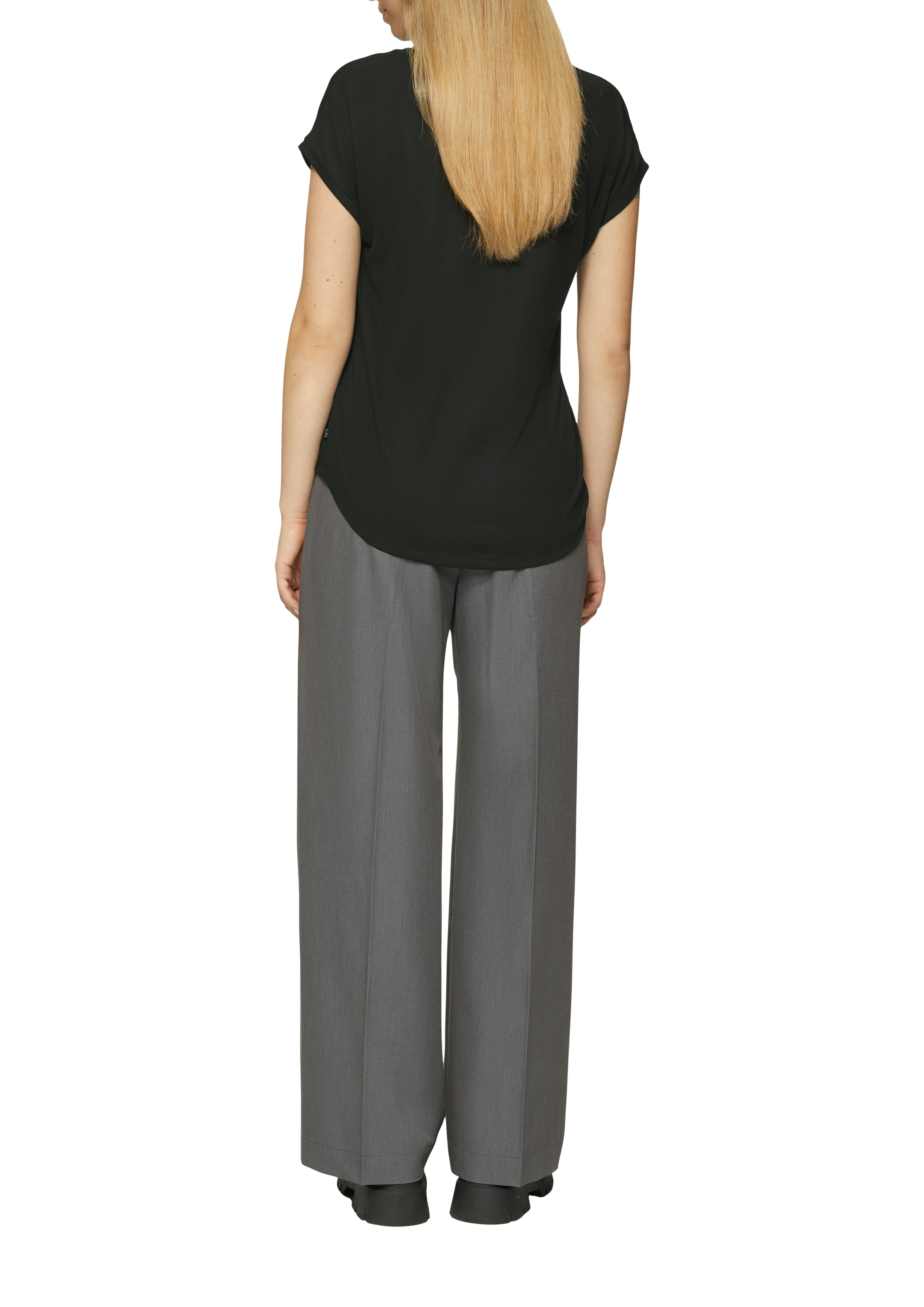 QS T-Shirt mit V-Ausschnitt