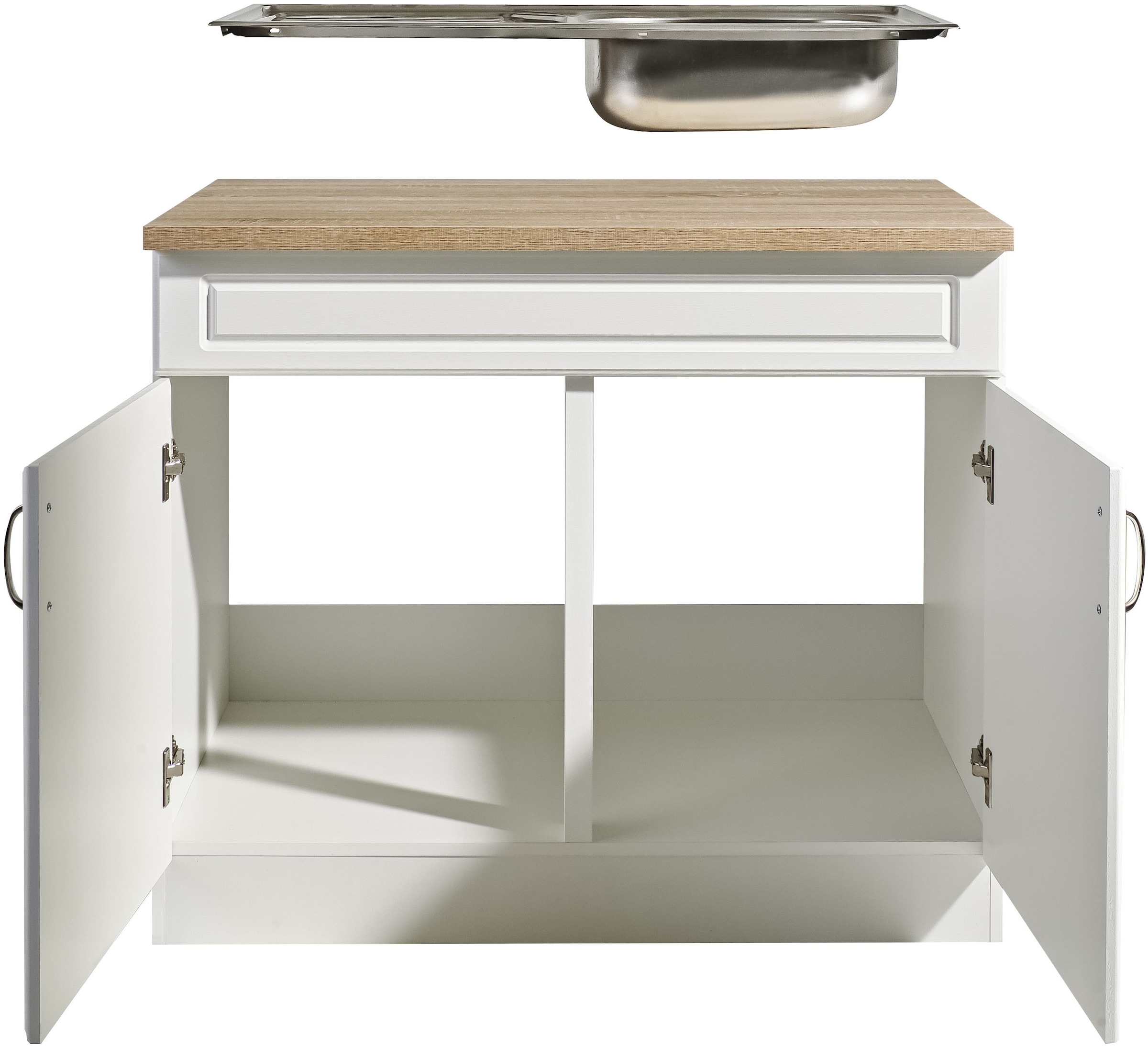 wiho Küchen Meuble évier »Linz« 100 cm breit, in Landhaus-Optik