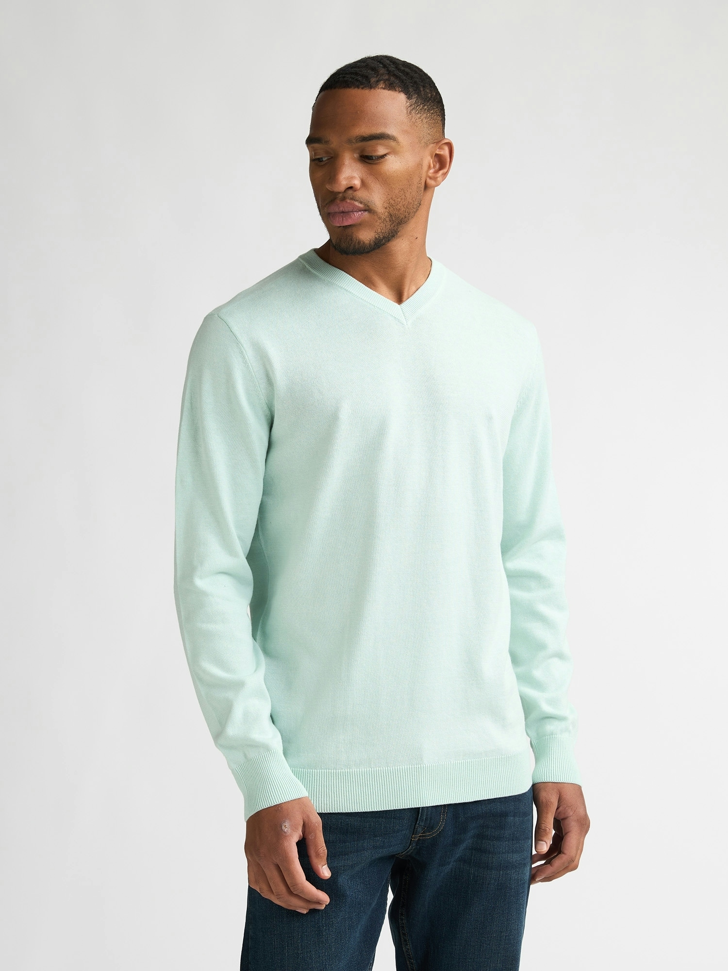 Petrol Industries Pull col V »V-Neck Basi« mélange de matériaux avec coton