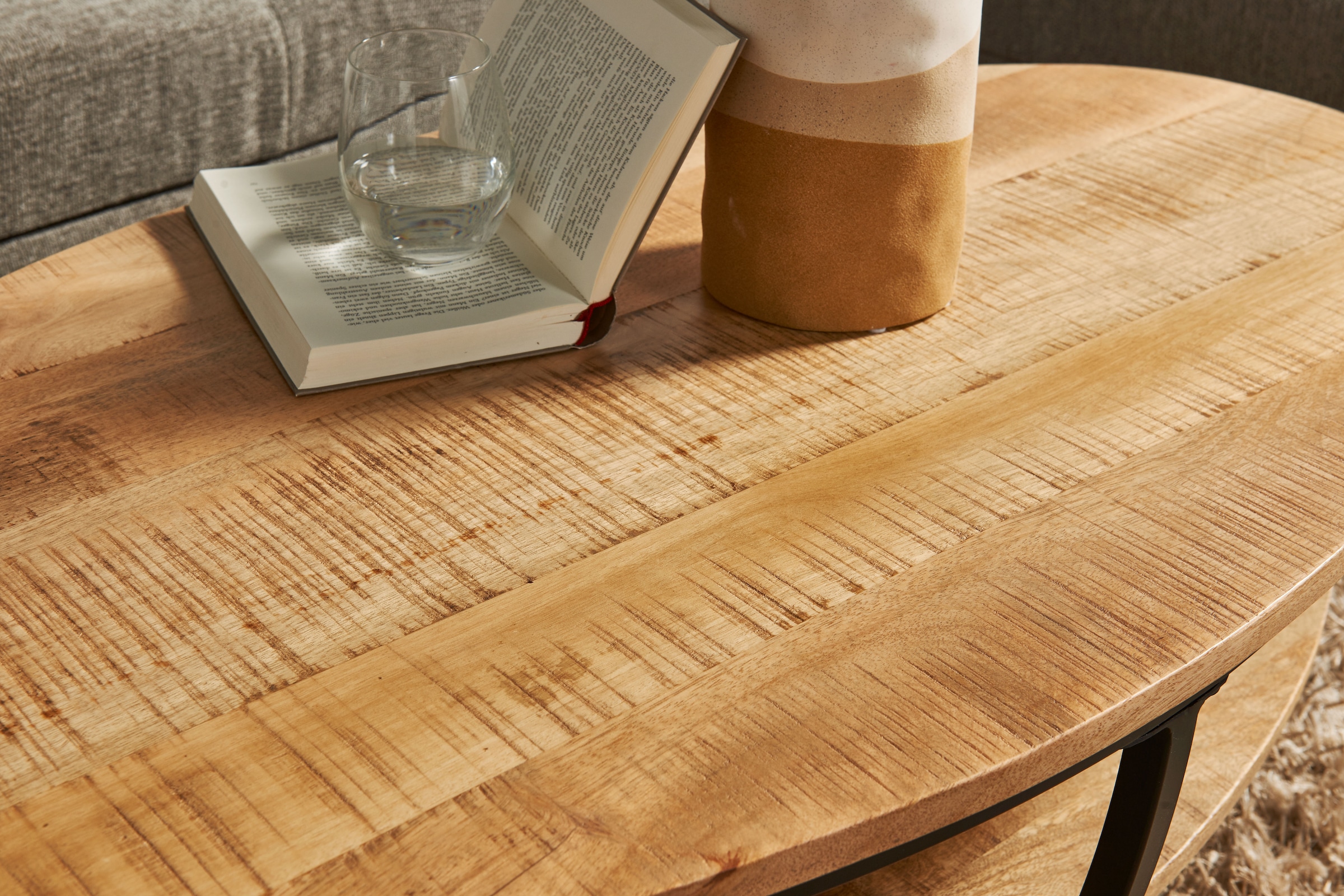 Stolkom Table basse »Jambi 2 B/H/T 110x44x60 cm« 1 cuis tlg. Mangoholz, Oberfläche uneben