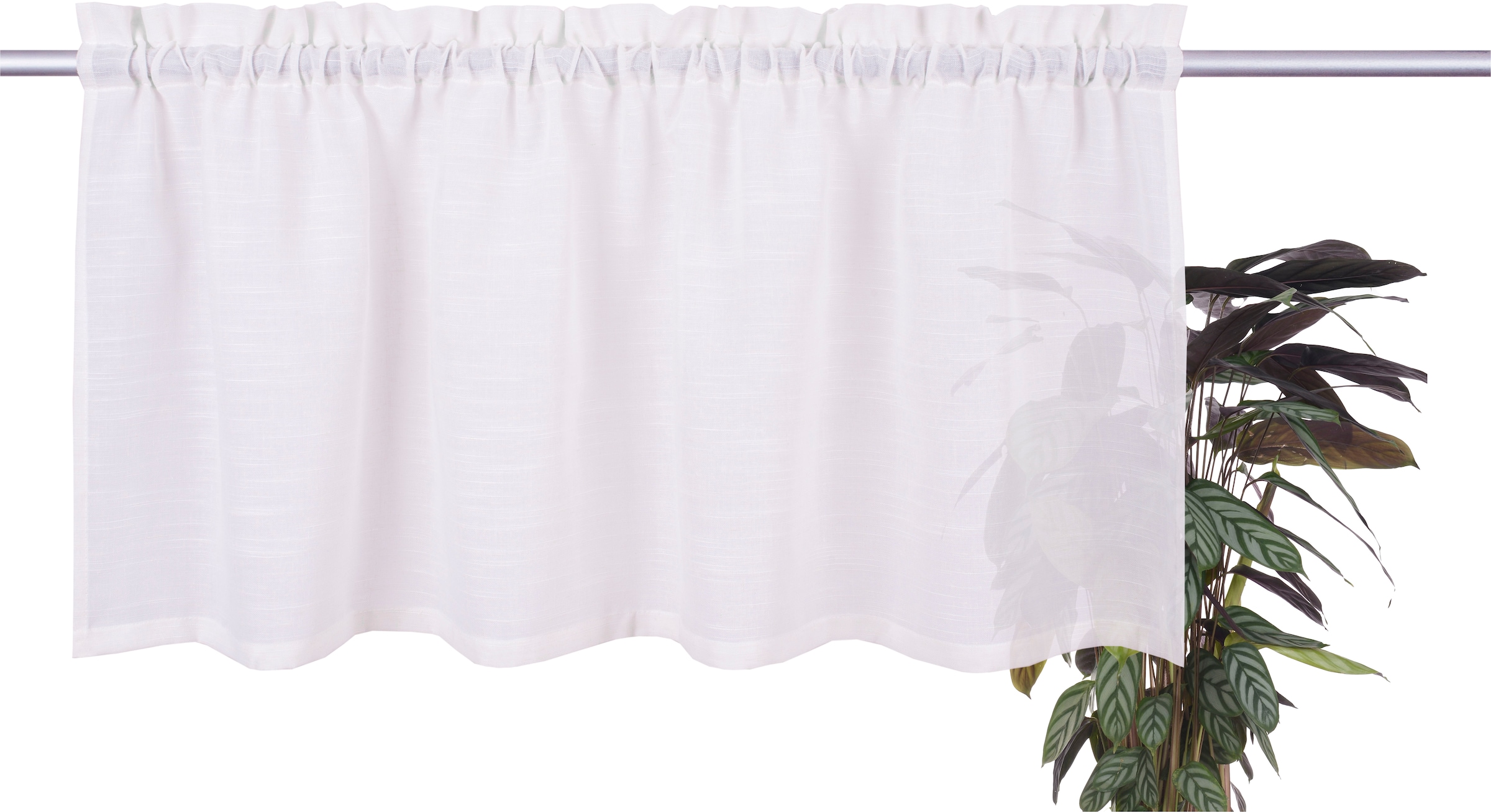 my home Scheibengardine »Louvelle« Stangendurchzug 1 Stk. tlg. Leinenoptik, Scheibengardine, modern, basic