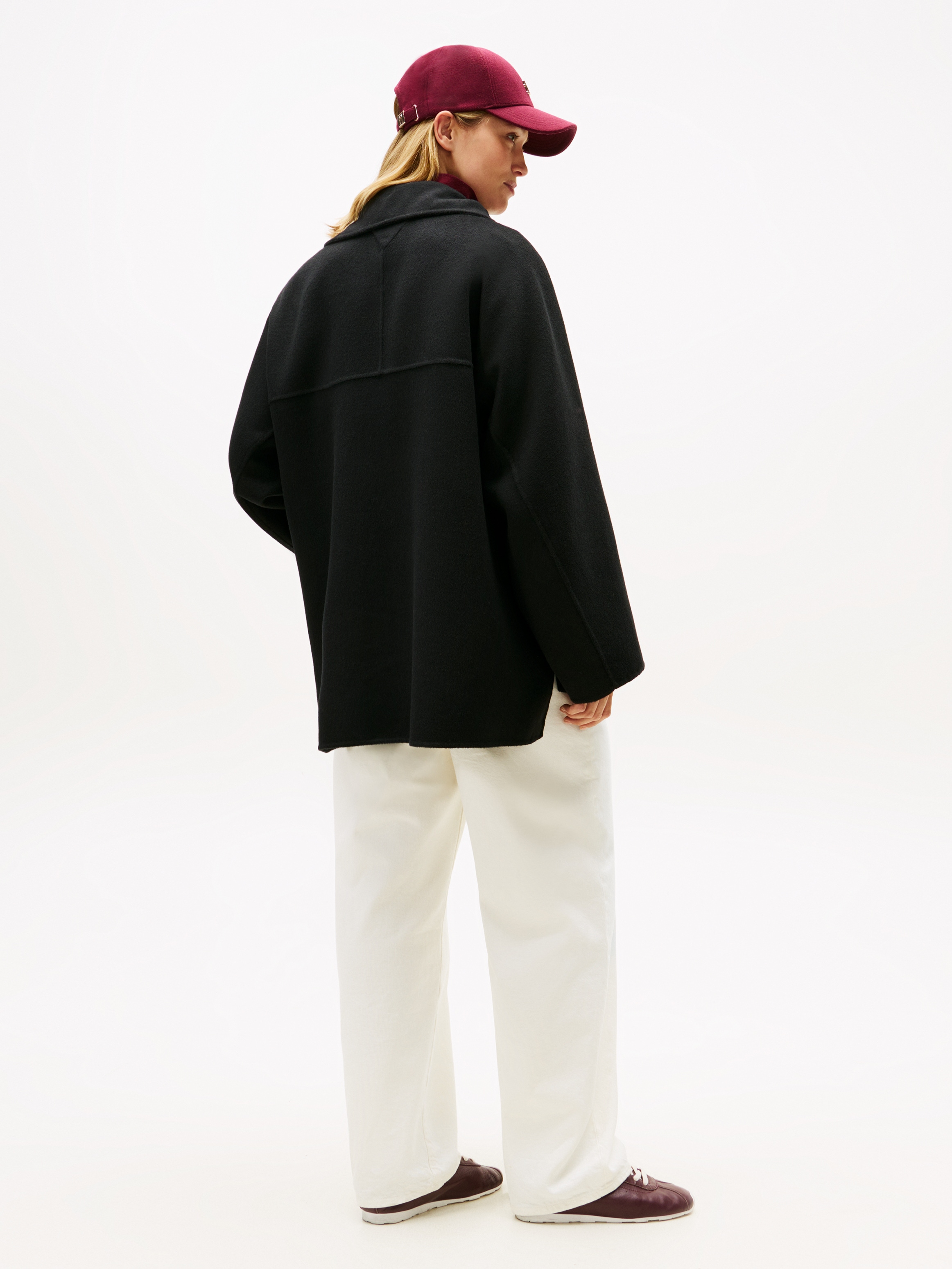 Tommy Hilfiger Kurzmantel »DF WOOL GB FUNNEL NK COAT« mit Wolle