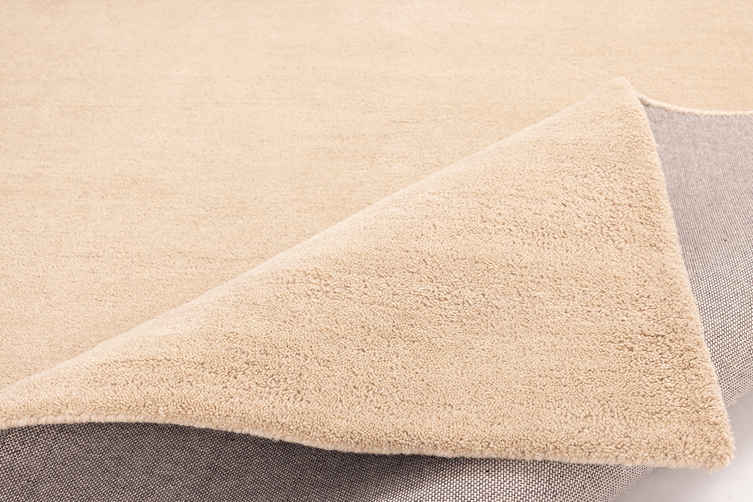 my home Wollteppich »Gabbo Natur,  Handweb Teppich,  reine Wolle, handgewebt« rechteckig 14 mm Höhe reine Wolle, Uni,handgewebt, Wohnzimmer, Schlafzimmer, Esszimmer