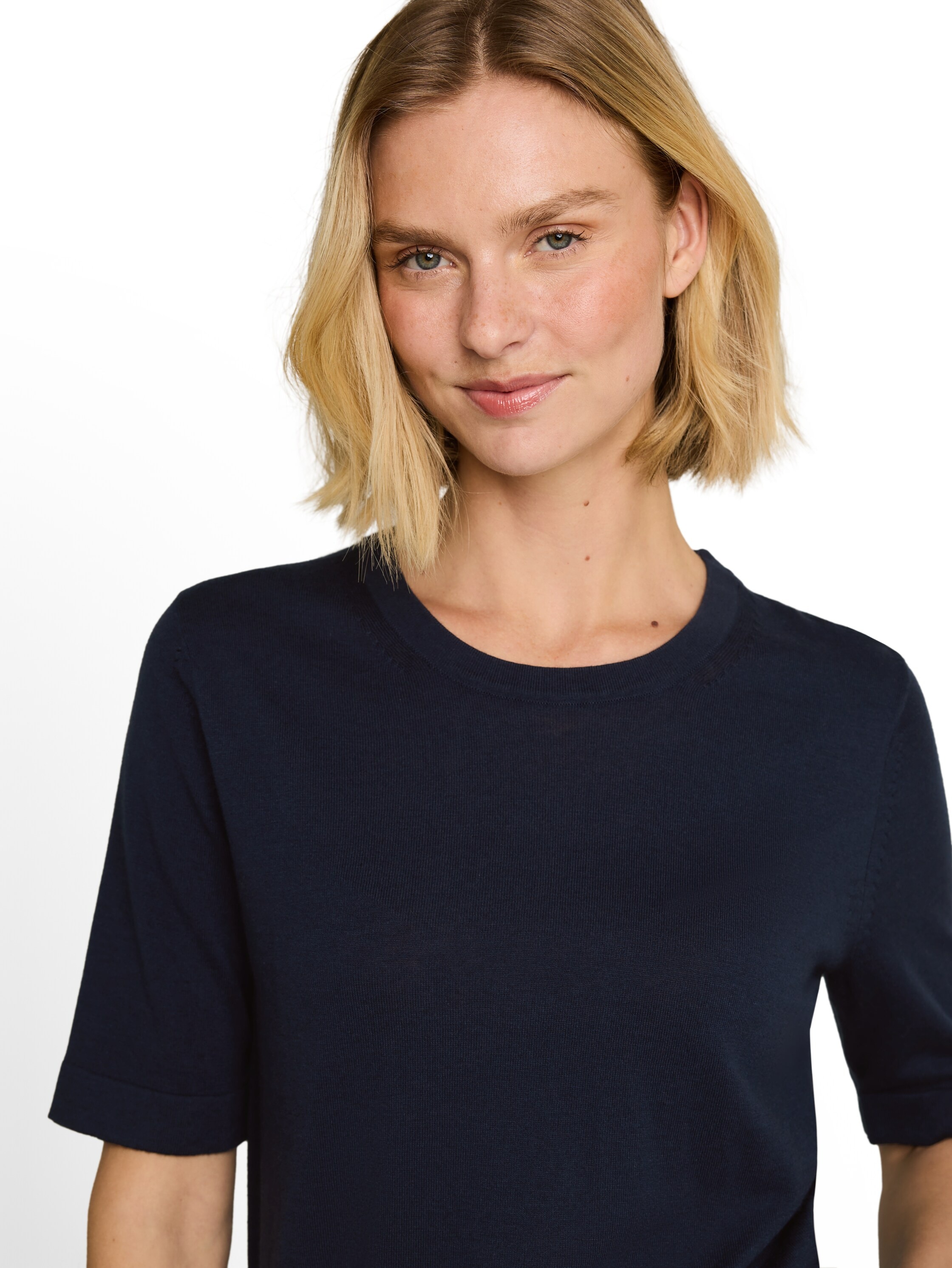 TOM TAILOR Pull en tricot Pull d'été - manches demi-longues - avec viscose et stretch