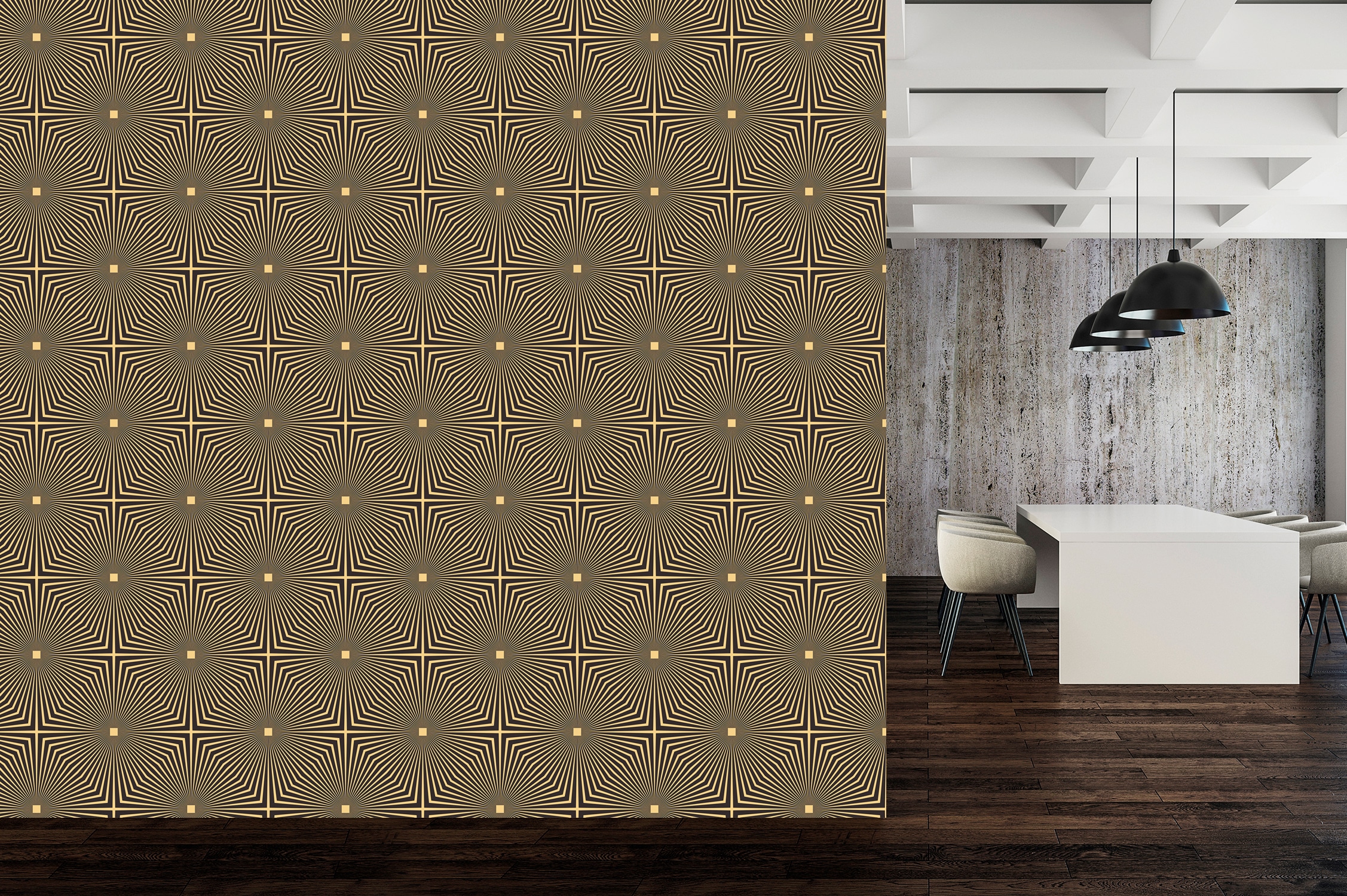 queence Papier peint vinyle »Bene« abstrait | imprimé 90x250cm, selbstklebend, kinderleichte Anbringung, , Sticker