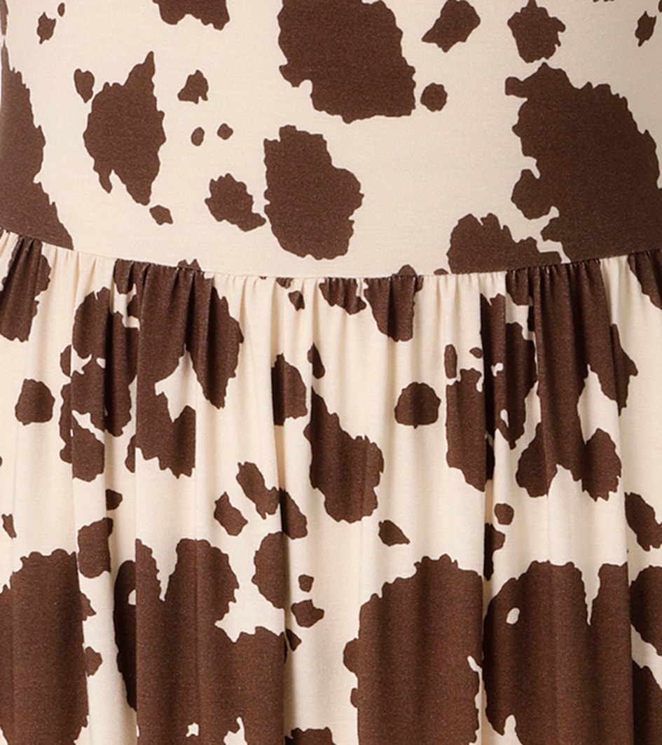 Aniston CASUAL Robe d'été mit topaktuellen Kuh-Flecken - jedes Teil ein Unikat - NEUE KOLLEKTION