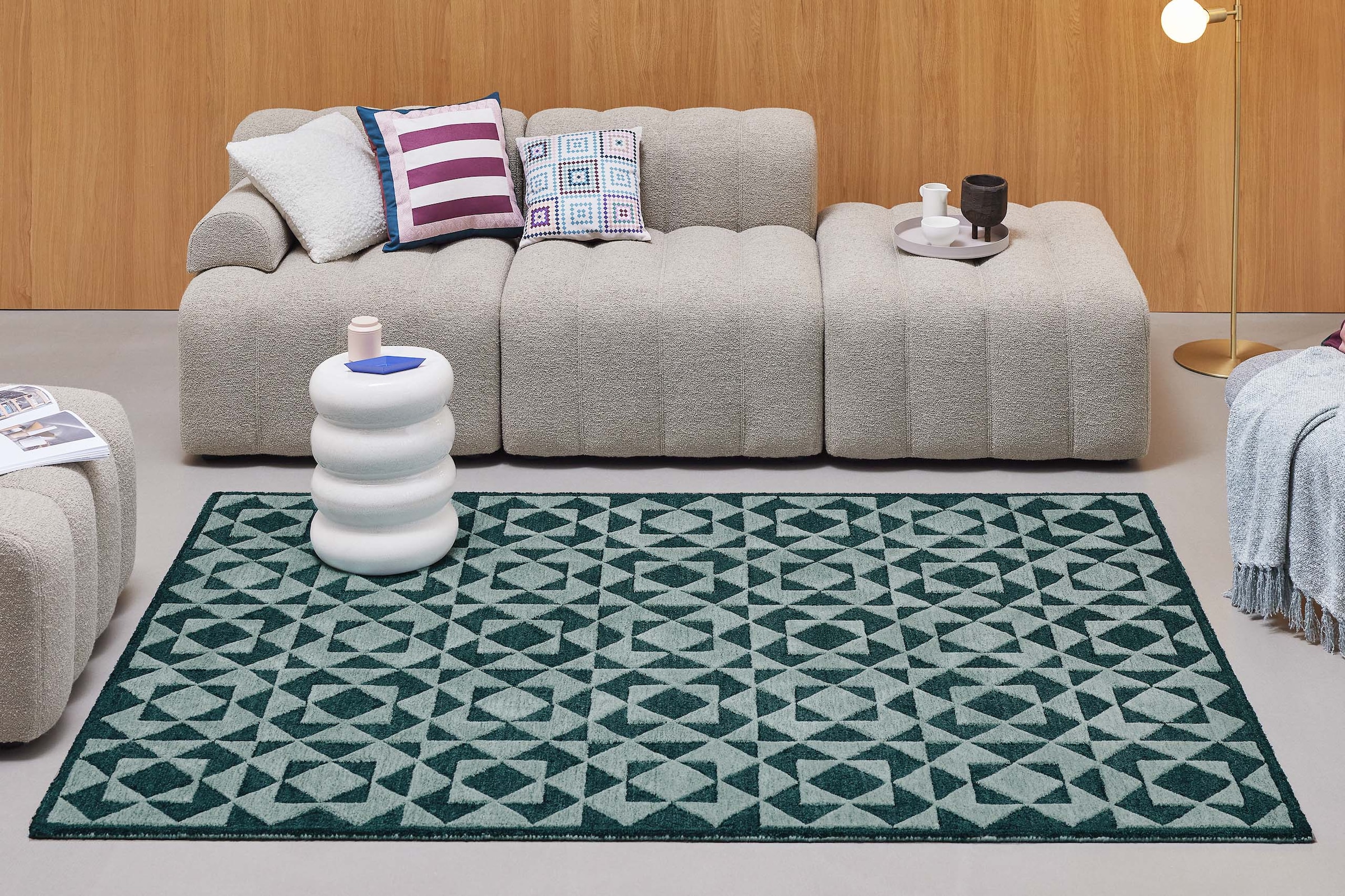 Wecon home Tapis »Downtown« Rectangulaire 10 mm Höhe handgefertigt, pflegeleicht, Fasermix, Wohnzimmer, Schlafzimmer