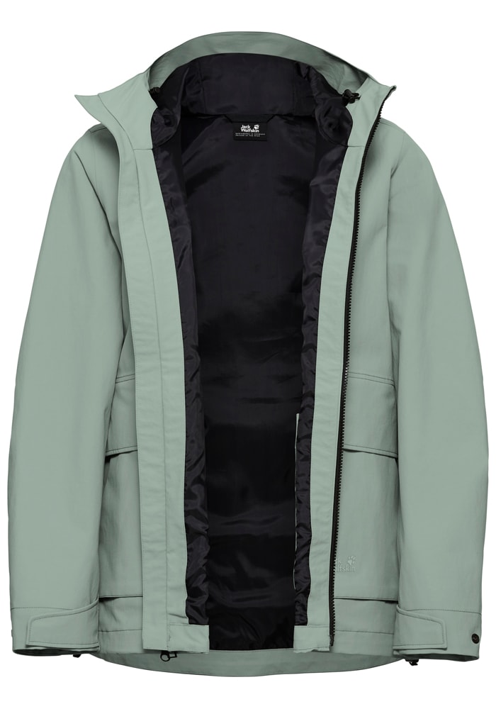 Jack Wolfskin Funktionsjacke »NABUR 2L JKT W« mit Kapuze wasserdicht, atmungsaktiv, Übergangsjacke, aufgesetzte Cargotaschen