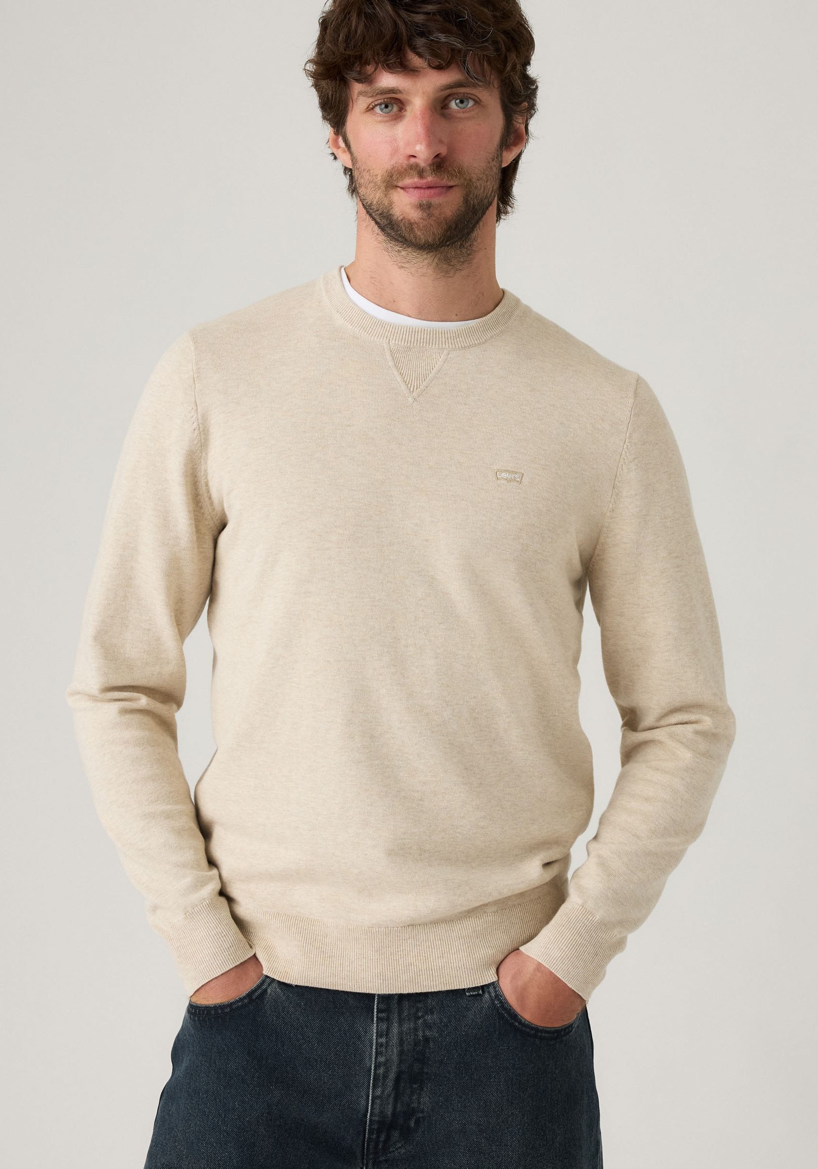 Levi's® Pull à col rond »LIGHTWEIGHT HM SWEATER« Feingerippte Abschlüsse