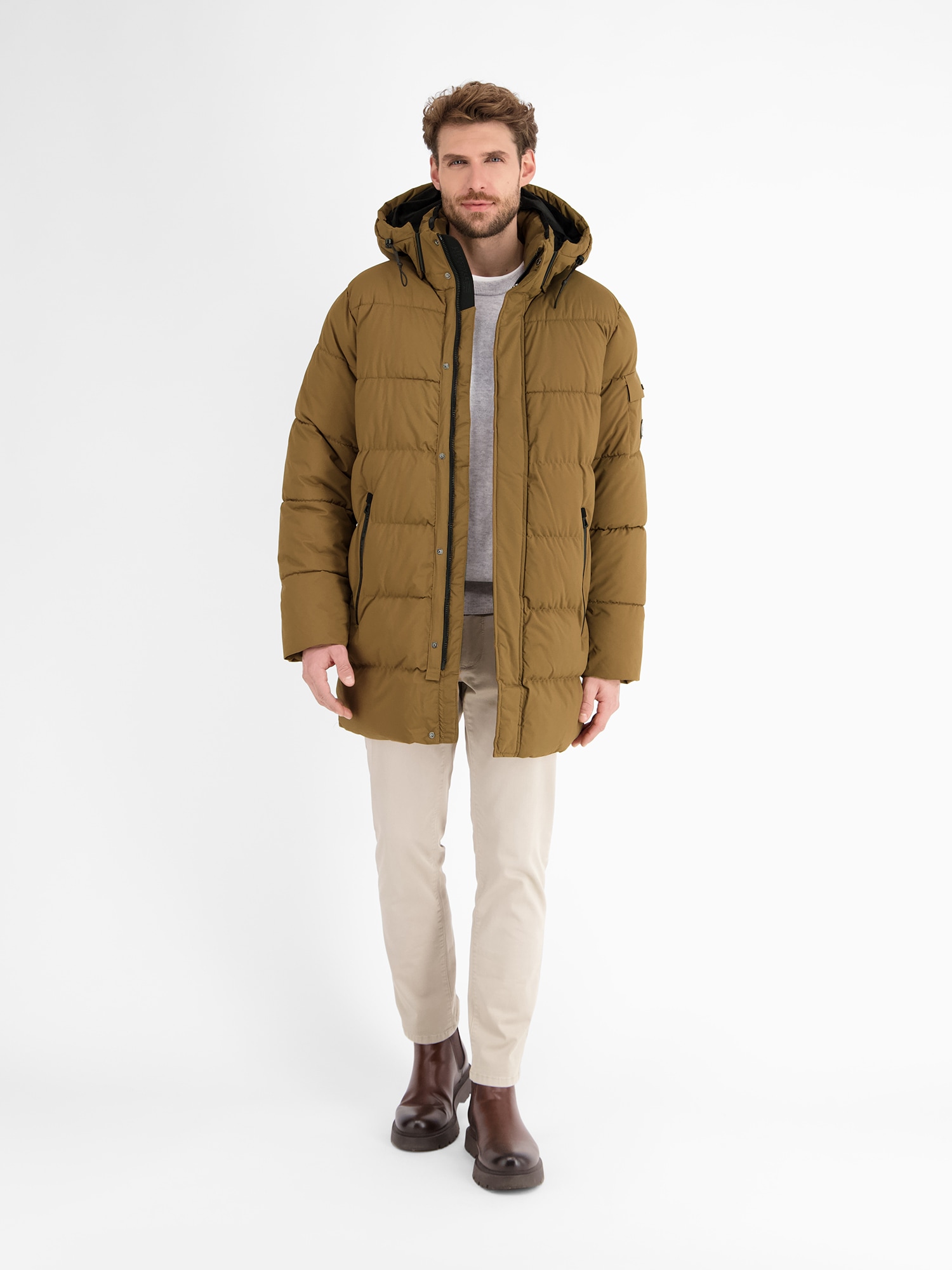 LERROS Veste d'hiver »LERROS Warm gefütterter Steppmantel mit abnehmbarer Kapuze« mit Kapuze Wasser- und windabweisend, atmungsaktiv