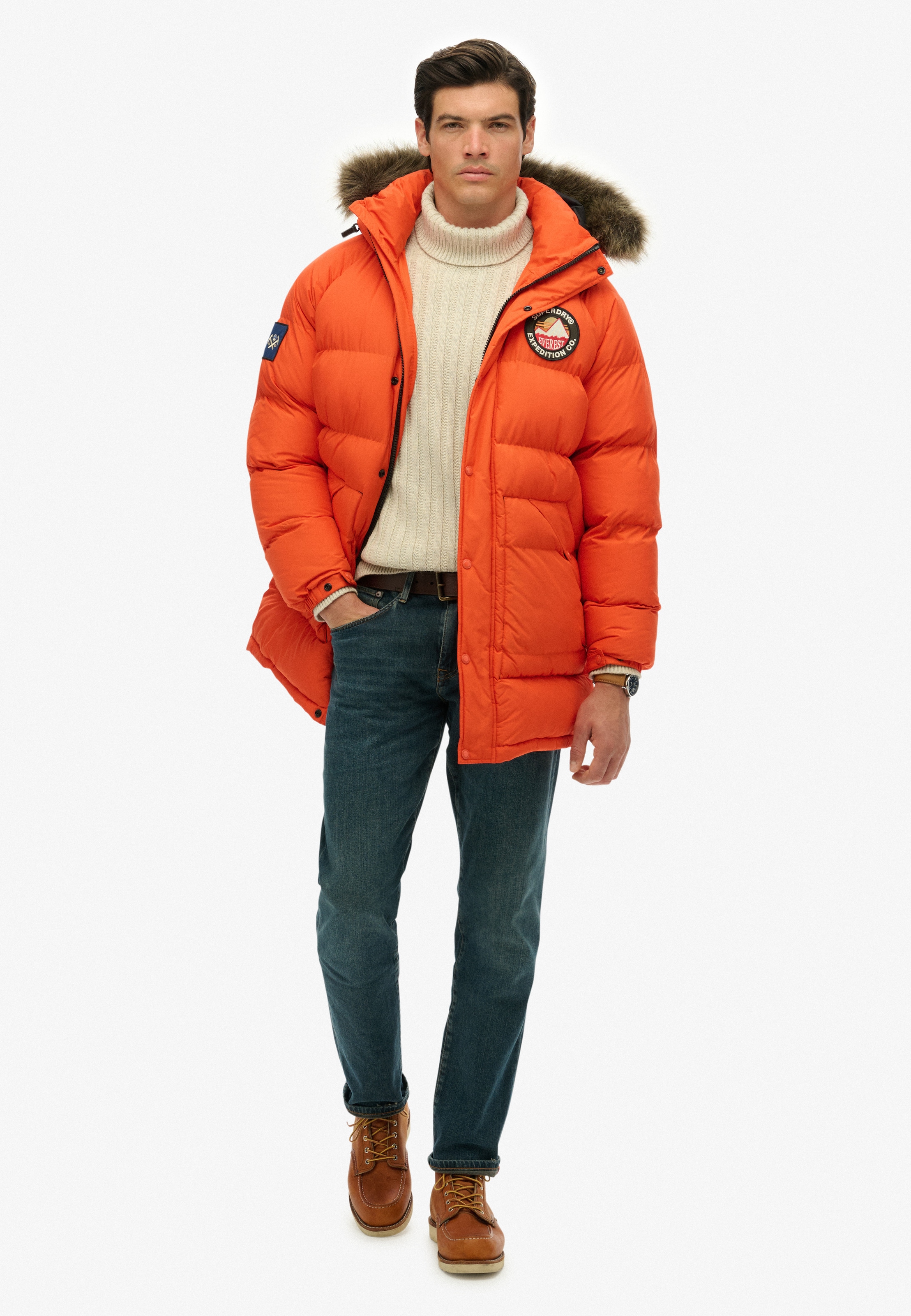 Superdry Veste matelassée »EVEREST LONGLINE BAFFLED PARKA« mit Kapuze