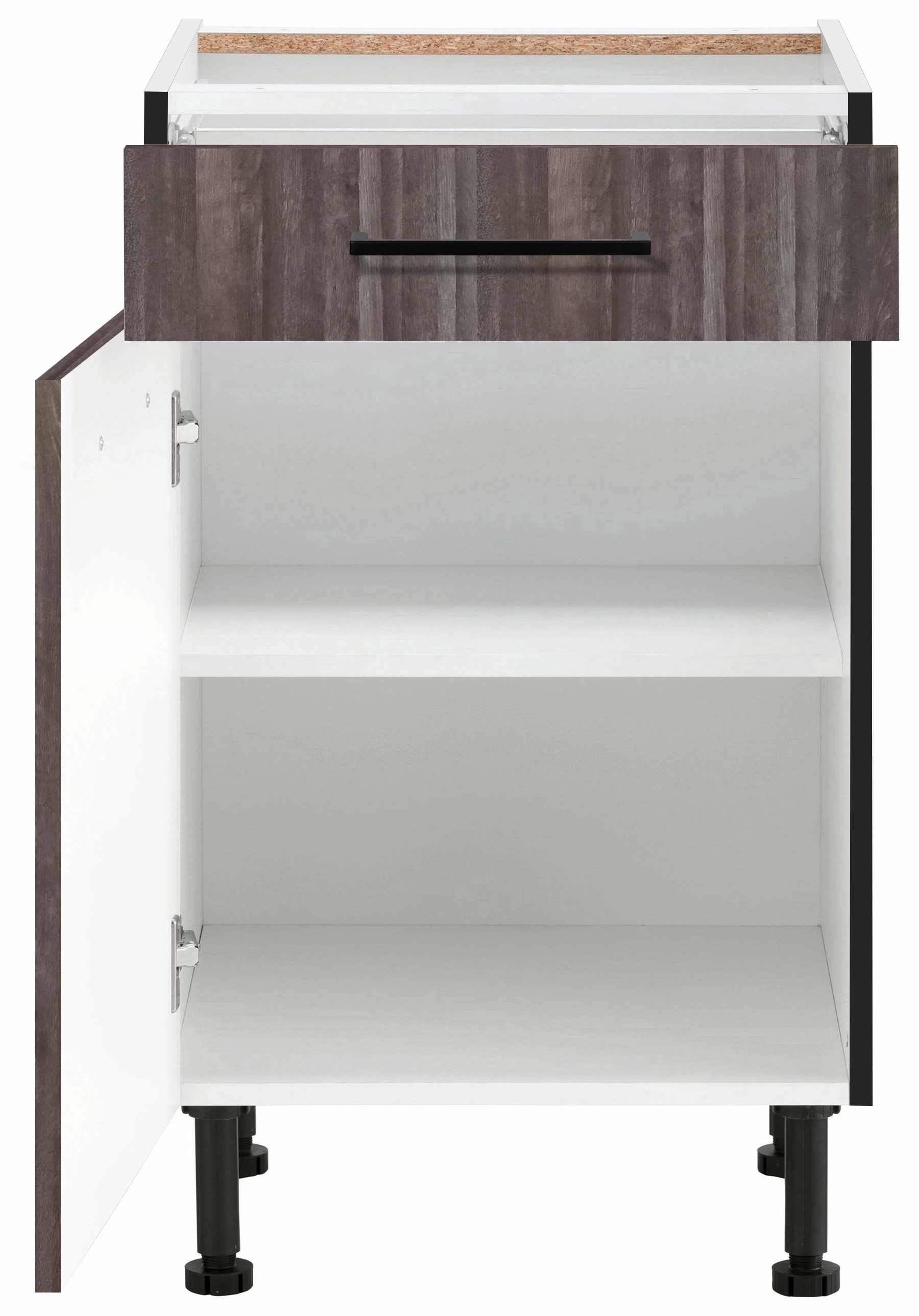 wiho Küchen Unterschrank »Nisos« 50 cm breit, Soft-Close in Schubkästen, verstellbare Füsse, ohne Platte