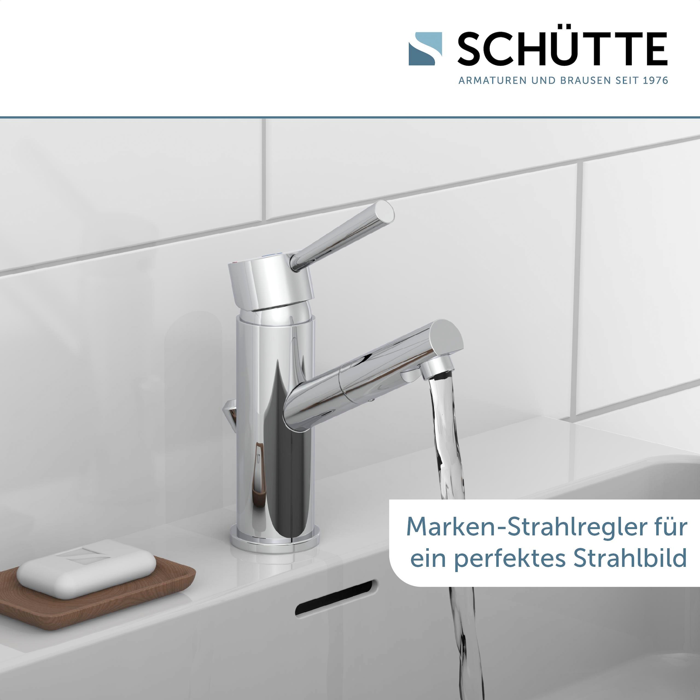 Schütte Waschtischarmatur »Cornwall« Waschtischarmatur mit Zugstange, Wasserhahn Bad mit Ablaufgarnitur