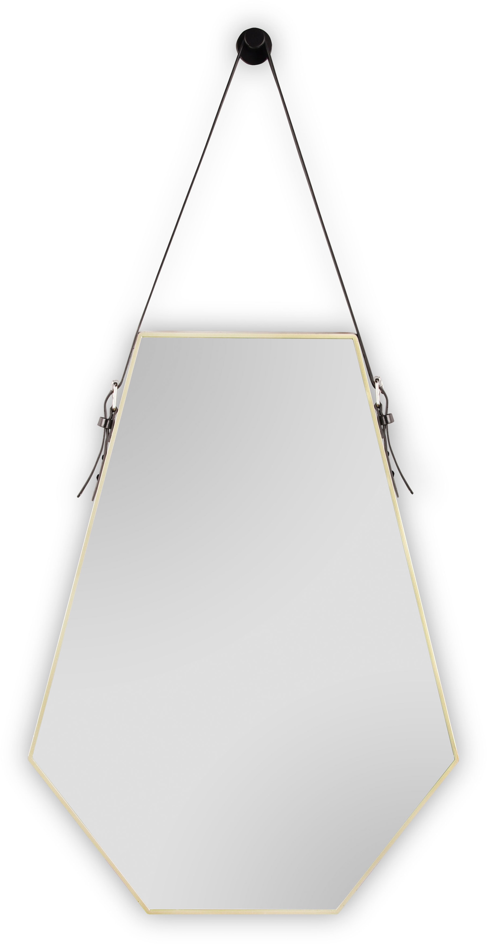 MIRRORS AND MORE Miroir déco »Emmi« forme hexagonale, bande décorative en cuir
