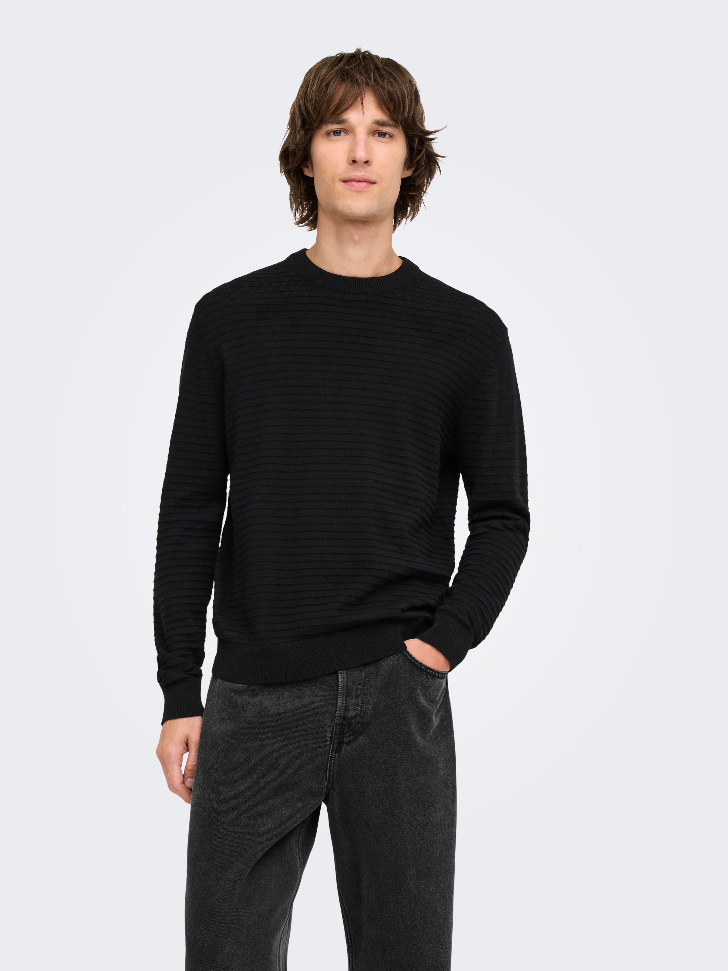 ONLY & SONS Pull à col rond »ONSSTORM LS CREW KNIT OTL« coton, coupe régulière