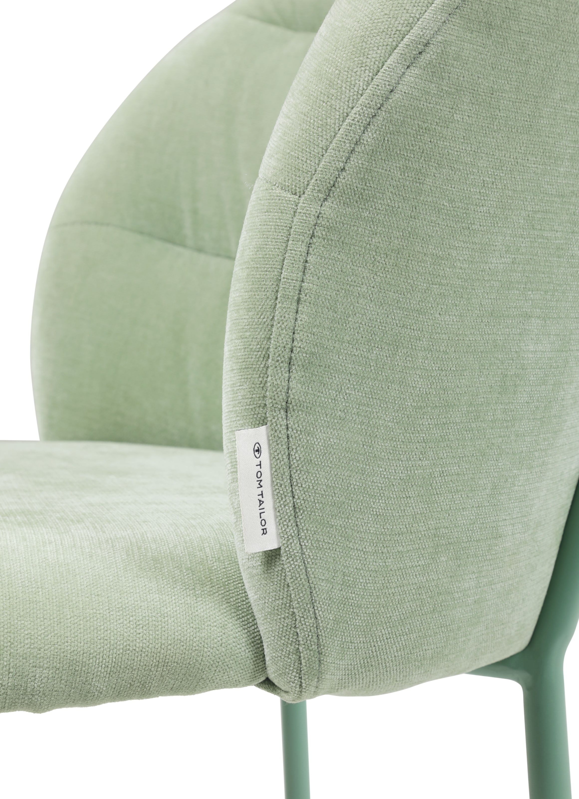 TOM TAILOR HOME Chaise à 4 pieds »LEAF CHAIR« (Set) 2 cuis4-Fussgestell, Raffung in der Rückenlehne