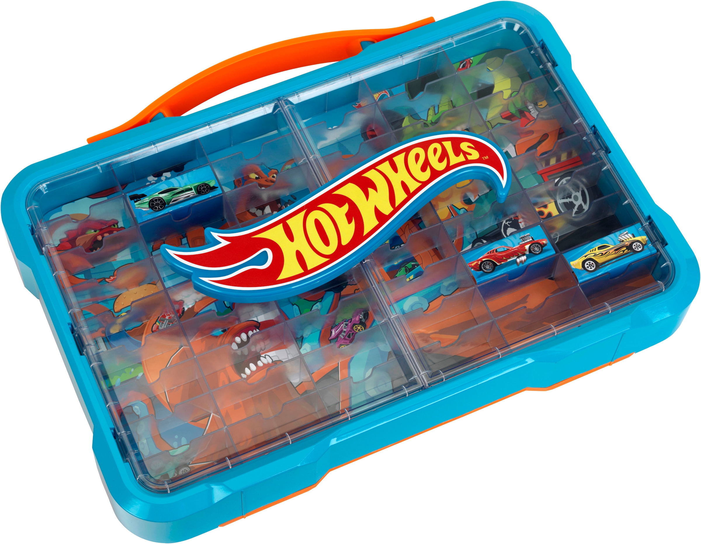 Klein Valise de collecte »Sammelvitrine für 54 Autos« mit leuchtendem Hot Wheels Logo