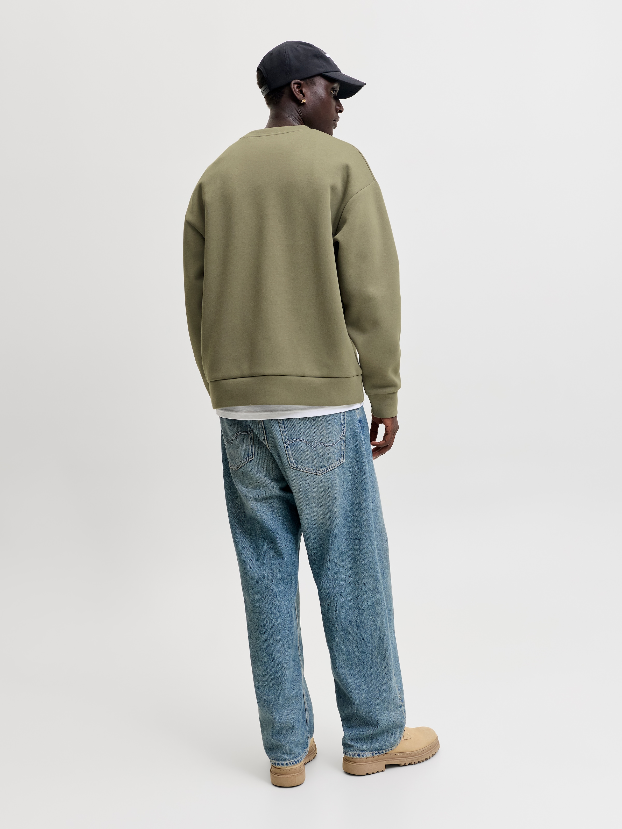 Jack & Jones Sweat-shirt »JJEBARRON SWEAT CREW NECK NOOS«, mélange de matières, coupe ample

