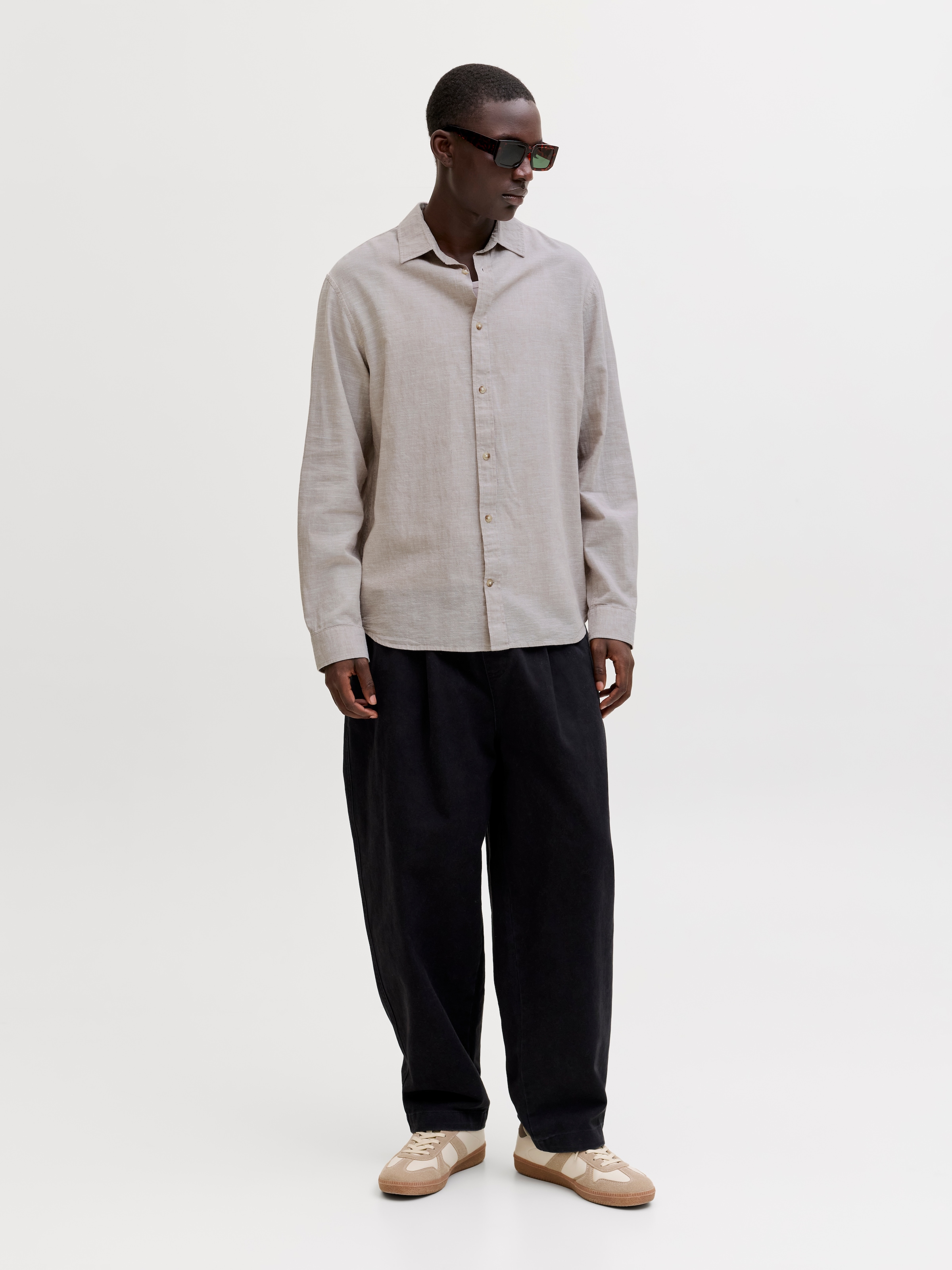 Jack & Jones Langarmhemd »JJESUMMER LINEN BLEND SHIRT L/S SN 2PKMP« Packung, 2