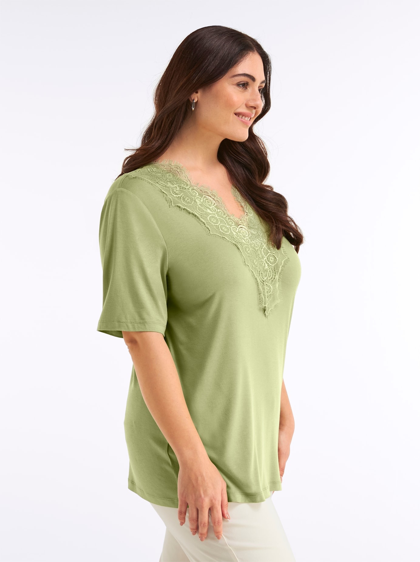 Sheego Chemise en dentelle »Halbarmshirt« 1