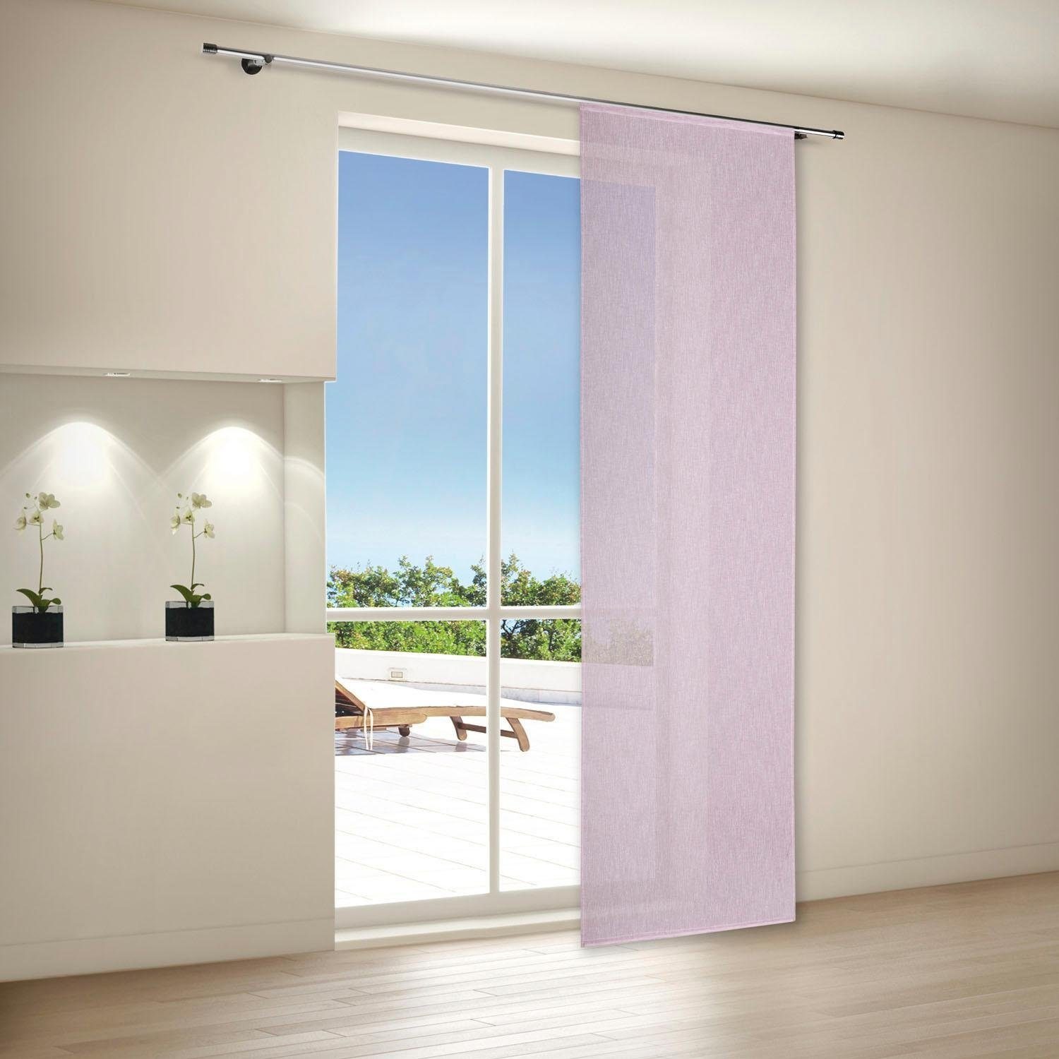 Gerster Schiebegardine »Lino« Paneelwagen 1 Stk. tlg. HxB: 245x60, Flächenvorhang Uni mit Technik