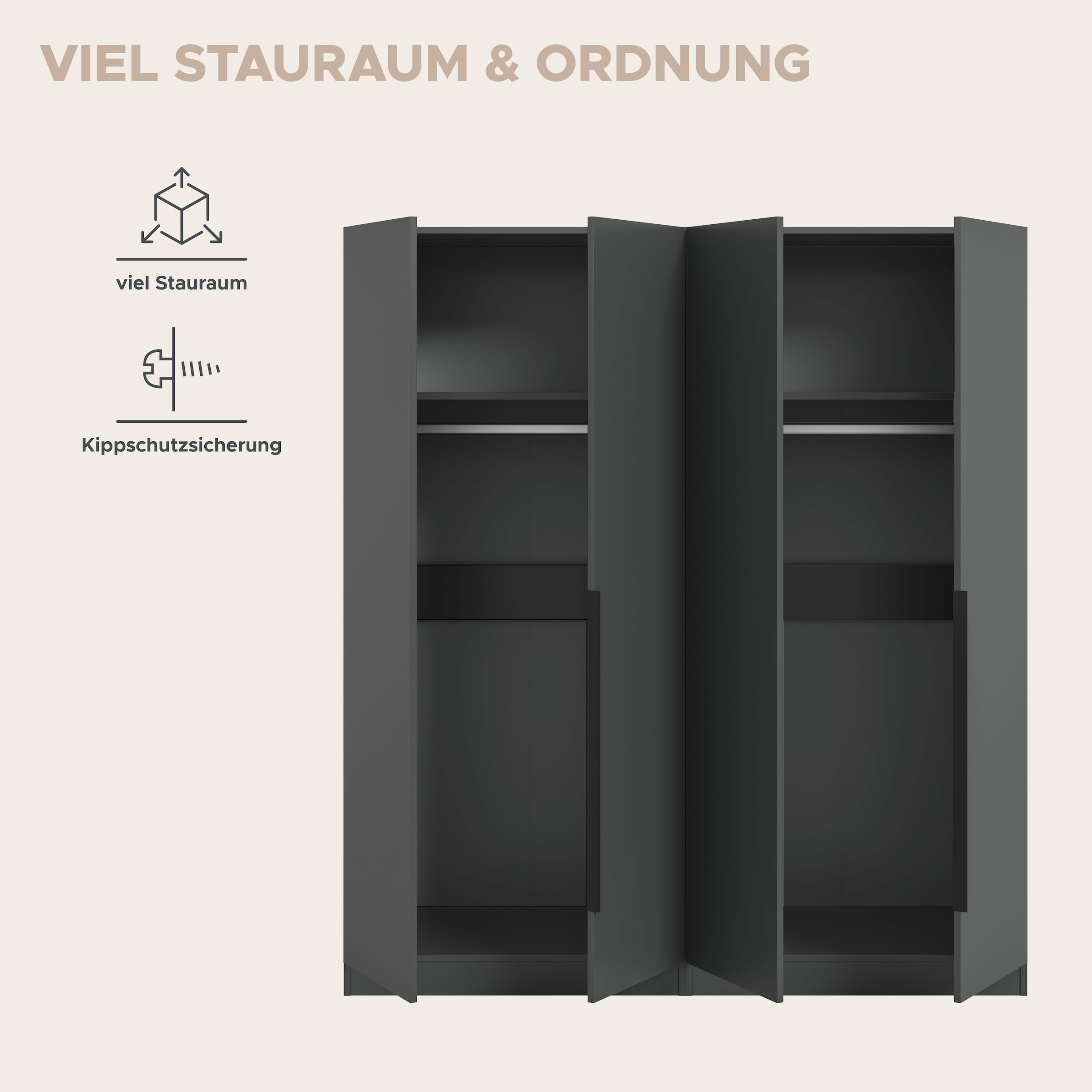 Home affaire Schrank-Set »Skarde moderner Kleiderschrank Schlafzimmerschrank« wähle deine beste Schrank Kombination, 1 Stk. tlg.