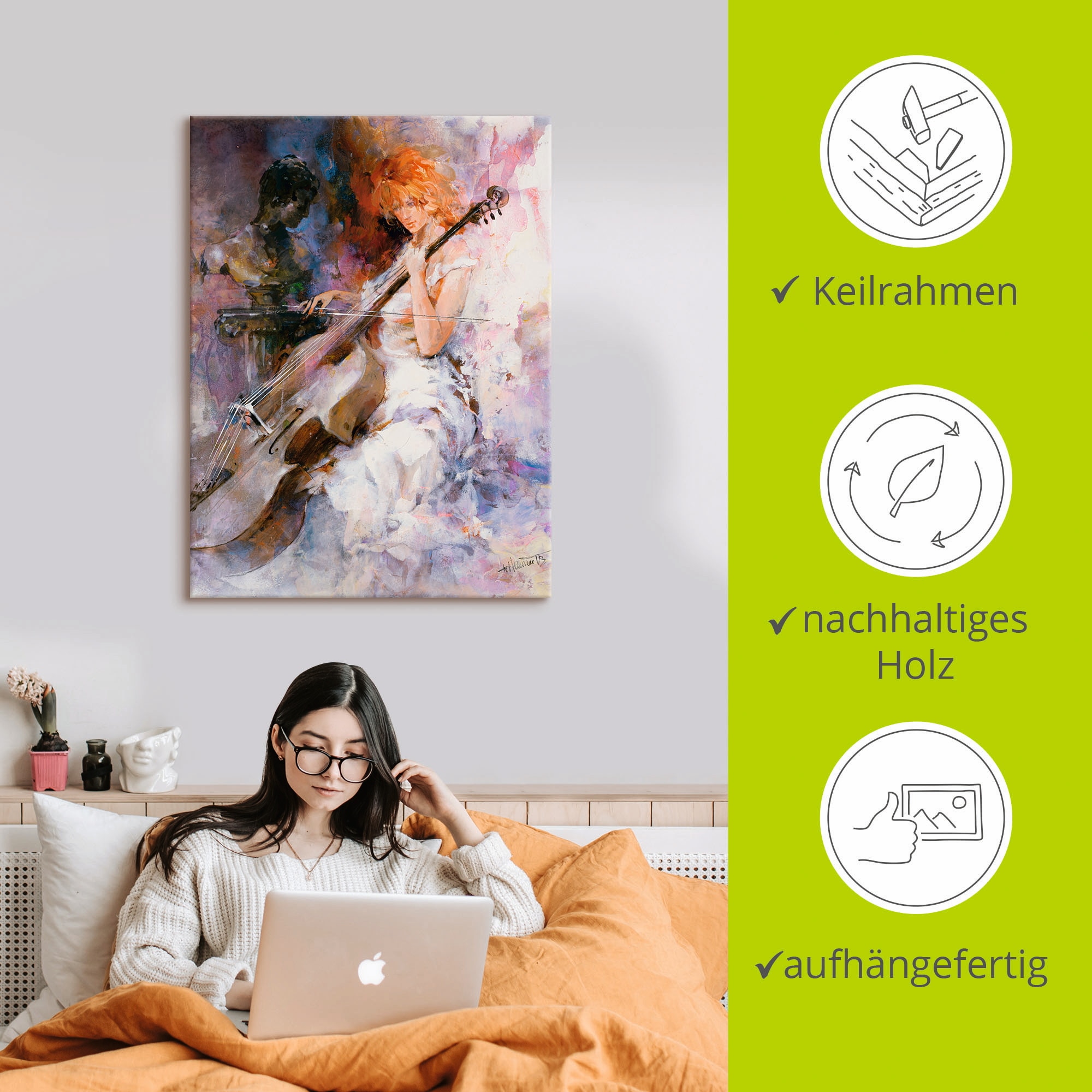 Artland Tableau sur toile »Musikalische Momente« 1 cuis tlg. auf Holzrahmen gespannt