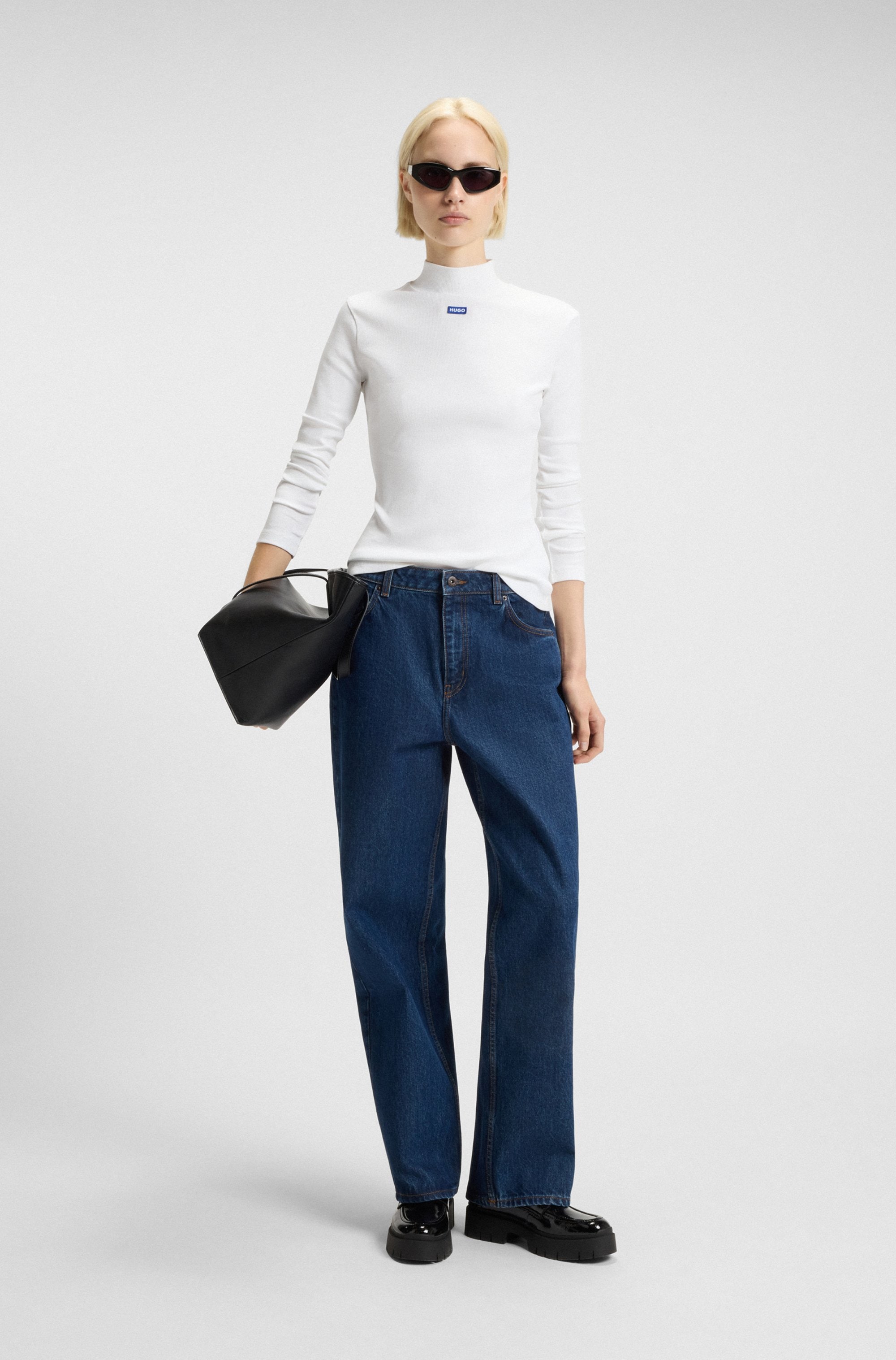 HUGO Blue Longsleeve »Easy Longsleeve« mit Stehkragen